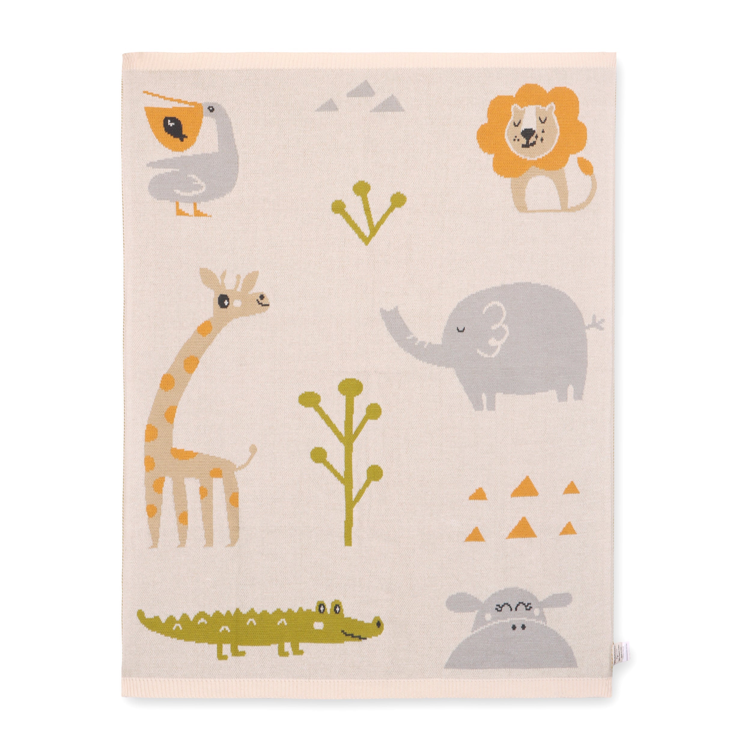 Jungle Friends - Jacquard Sweater Knit Baby Blankets (Organic Cotton)