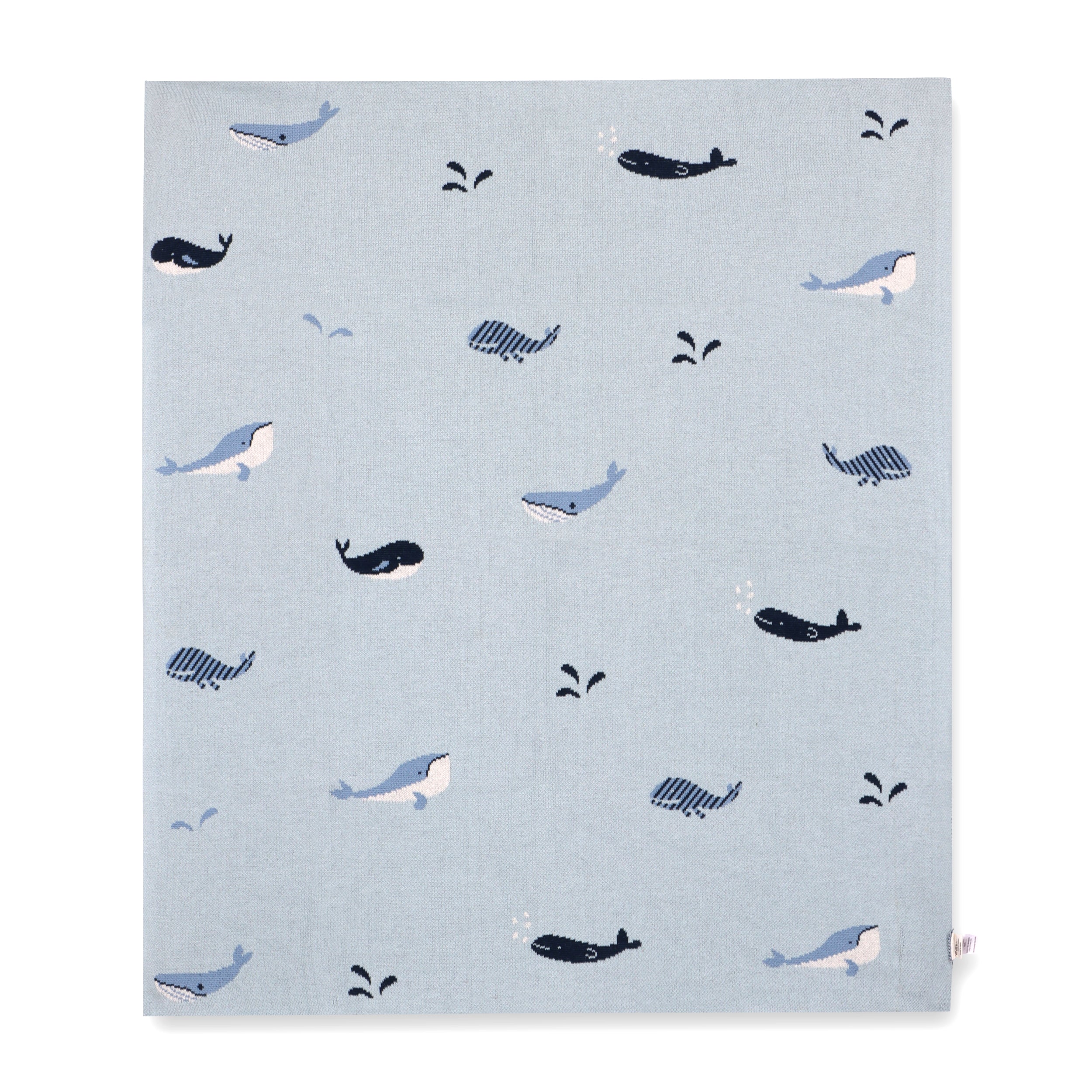 Whales - Jacquard Sweater Knit Baby Blankets (Organic Cotton)