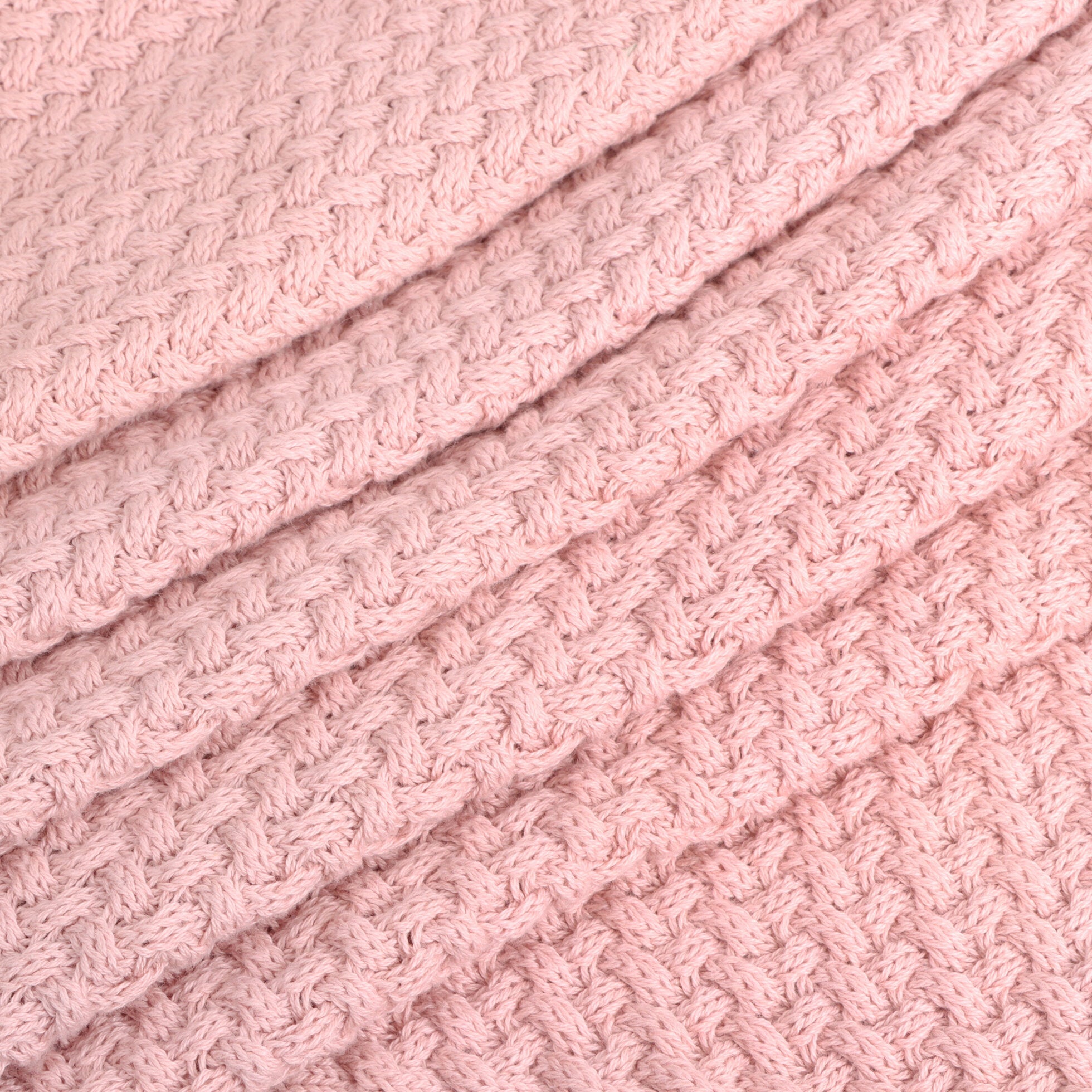 Classic Moss Knit Baby Blanket + Bunny Rattle Gift Set (Organic Cotton) - 3 Colors