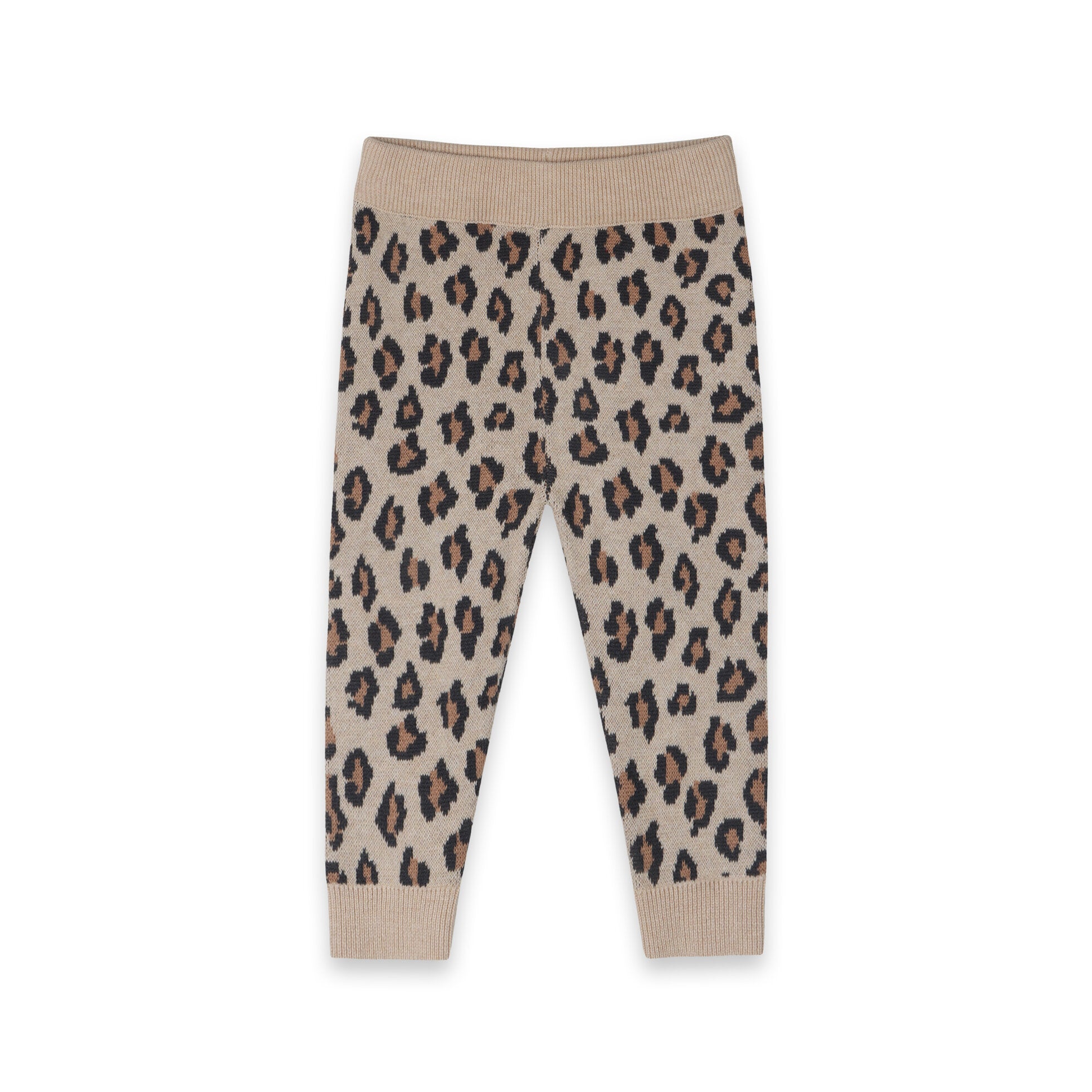 Leopard Jacquard Knit Baby Pocket Pants (Organic Cotton)