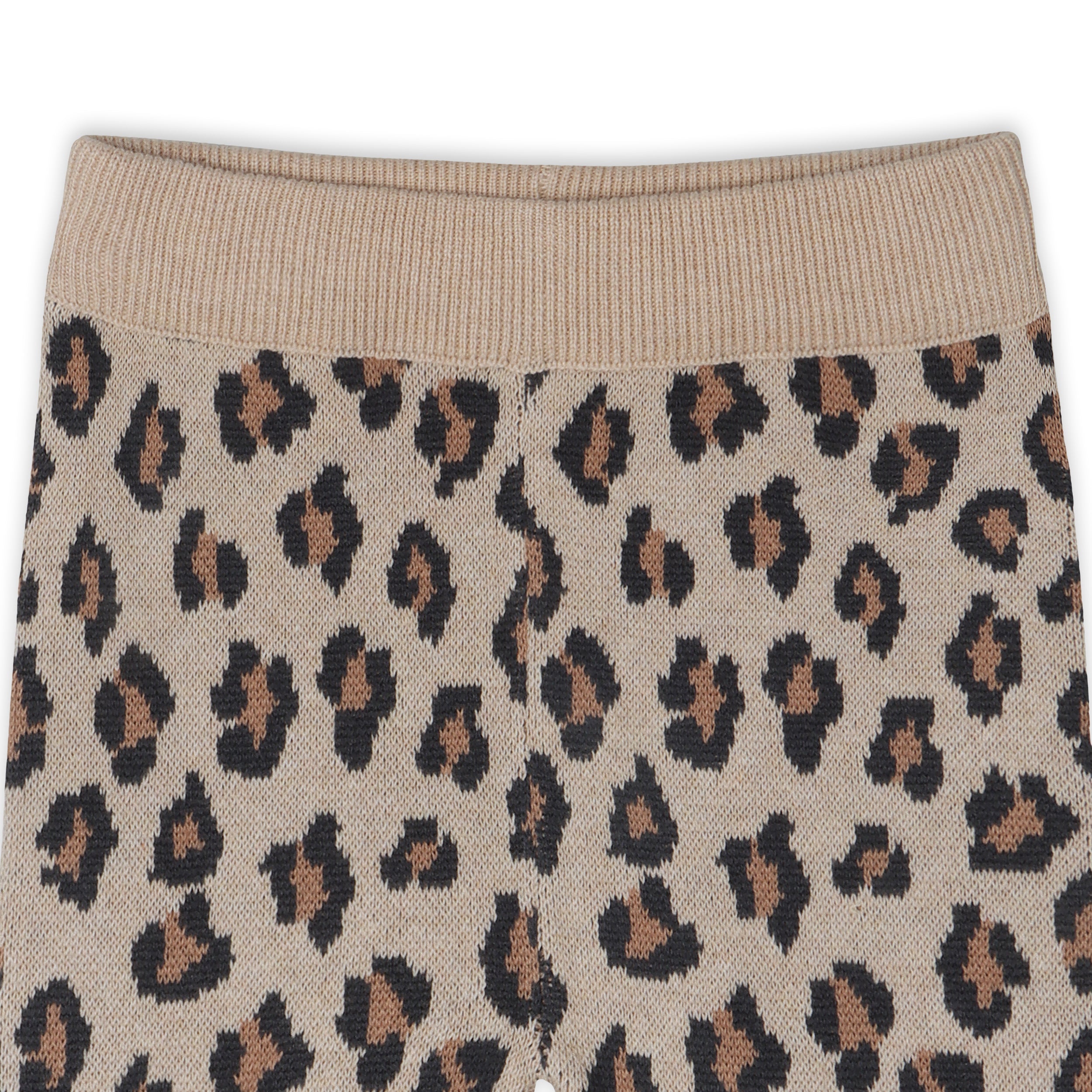 Leopard Jacquard Knit Baby Pocket Pants (Organic Cotton)