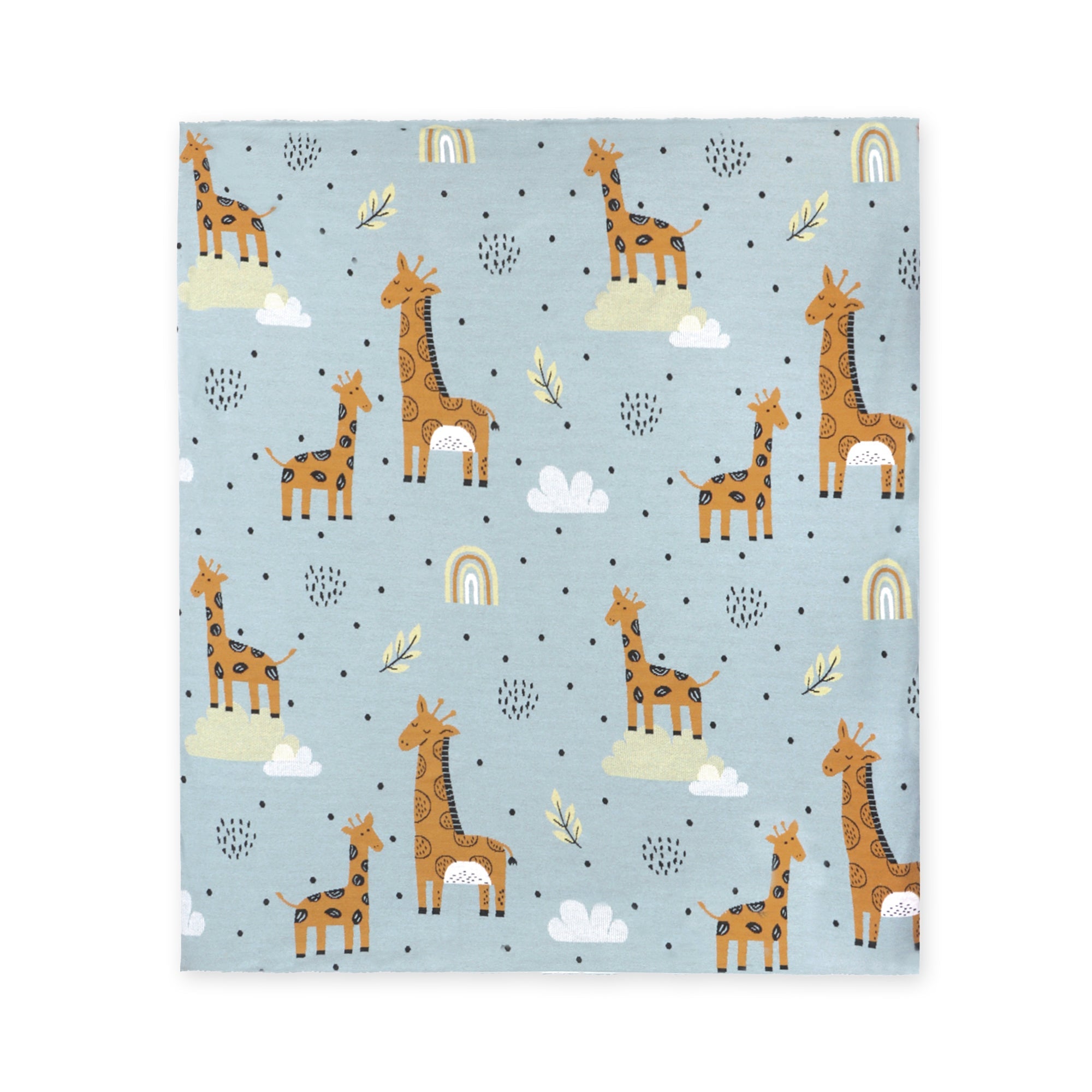 Giraffe Safari Cozy Sherpa Knit Baby Blanket (Organic)