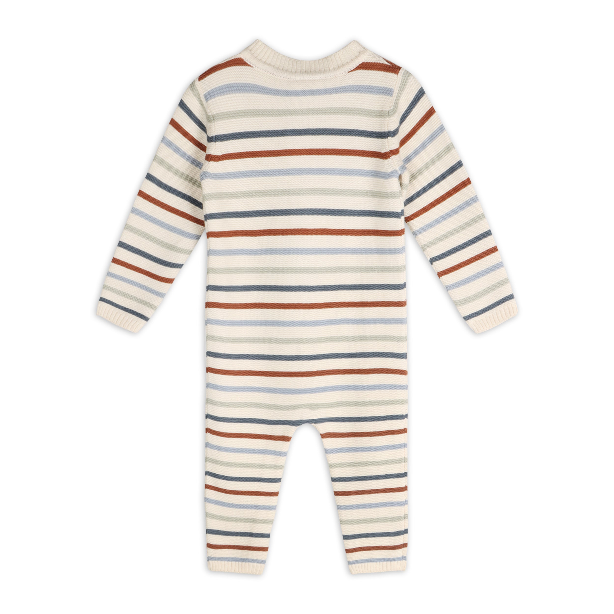 Multicolor Stripe Chunky Sweater Knit Baby Jumpsuit (Organic Cotton)