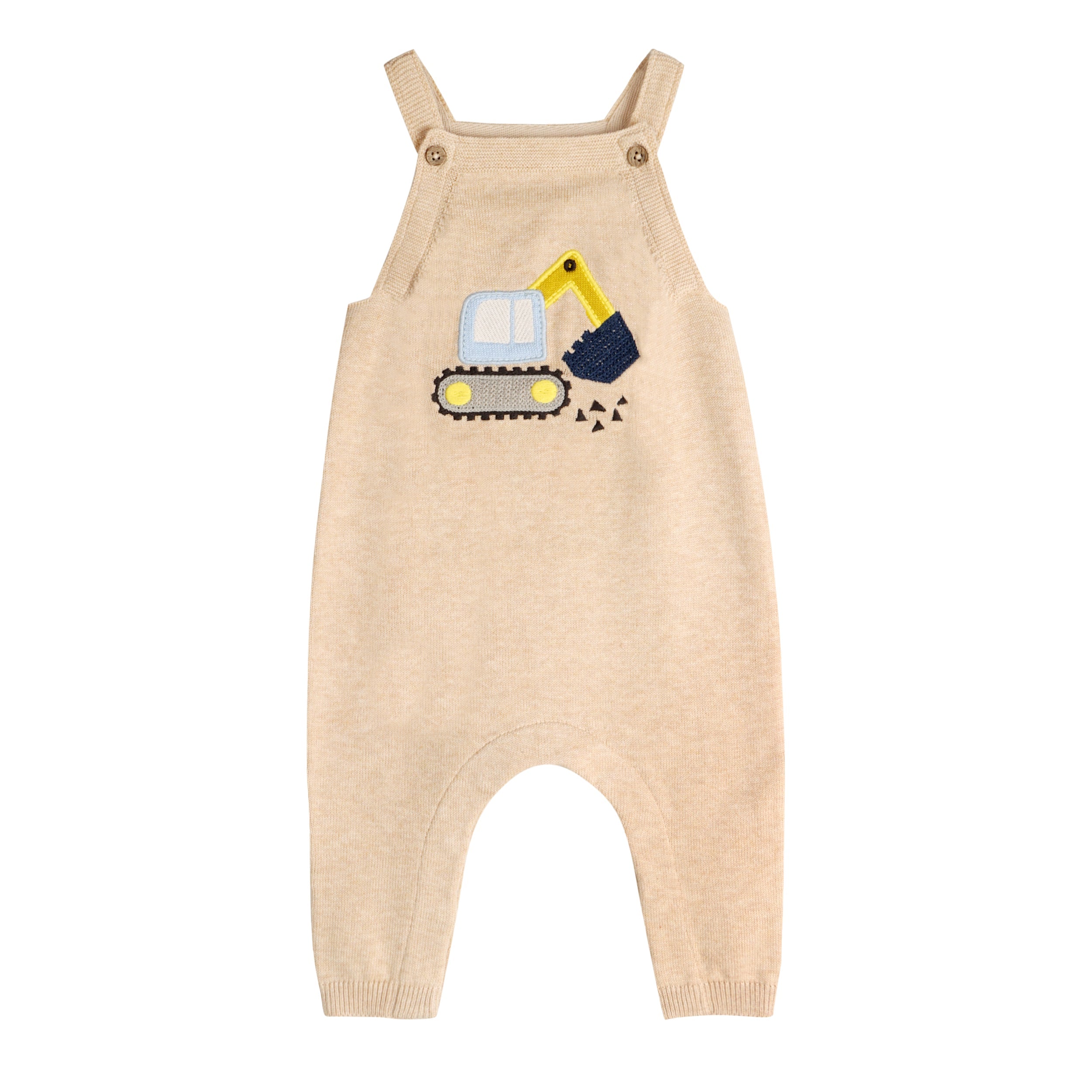 Excavator Truck Embroidered Baby Overall Set (Organic Cotton)