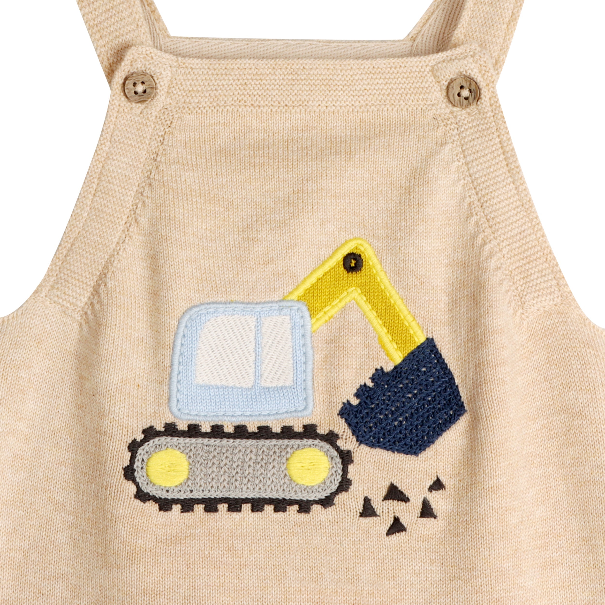 Excavator Truck Embroidered Baby Overall Set (Organic Cotton)
