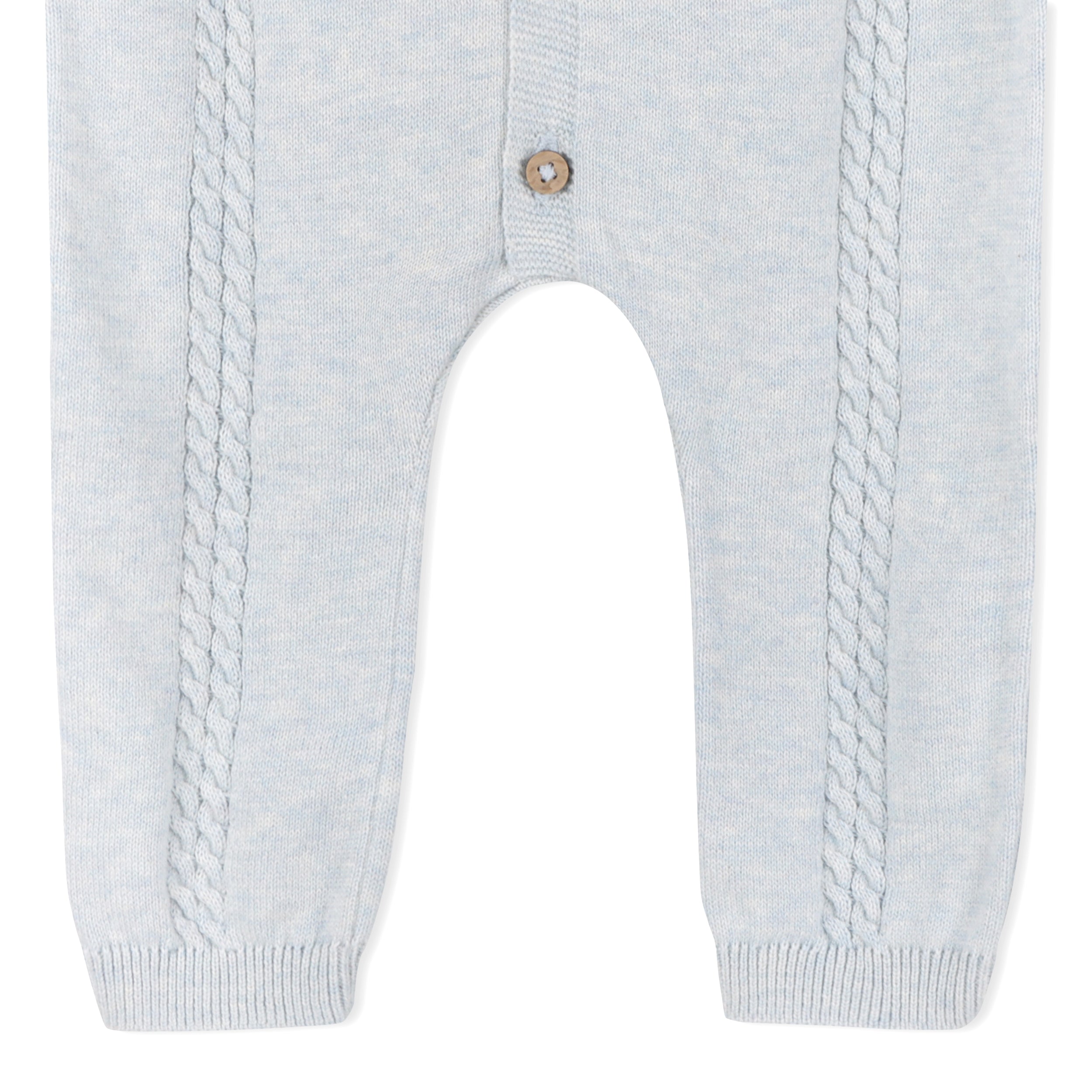 Pointelle Cable Knit Baby Jumpsuit (Organic Cotton) - Sky Blue