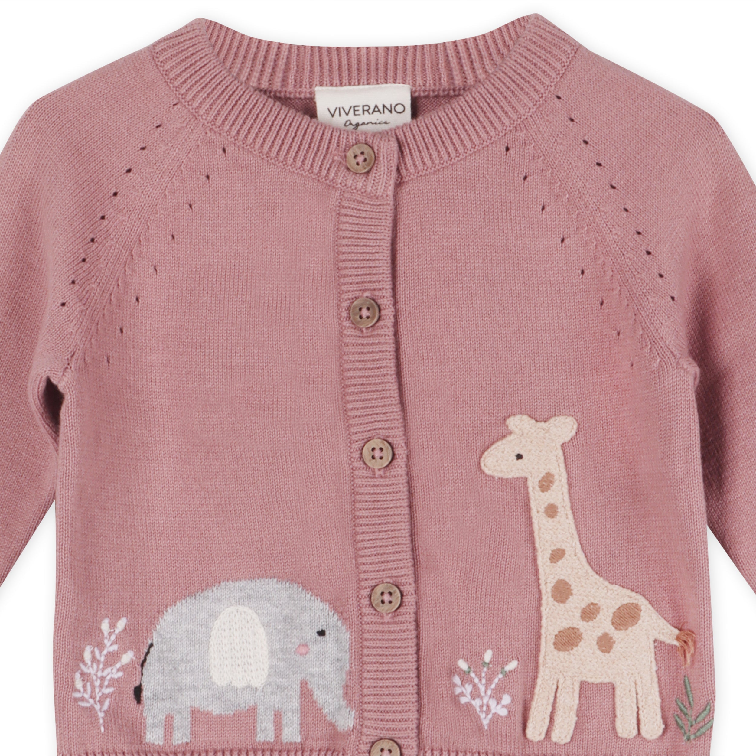 Giraffe Elephant Baby Cardigan Sweater (Organic) - 2 Colors
