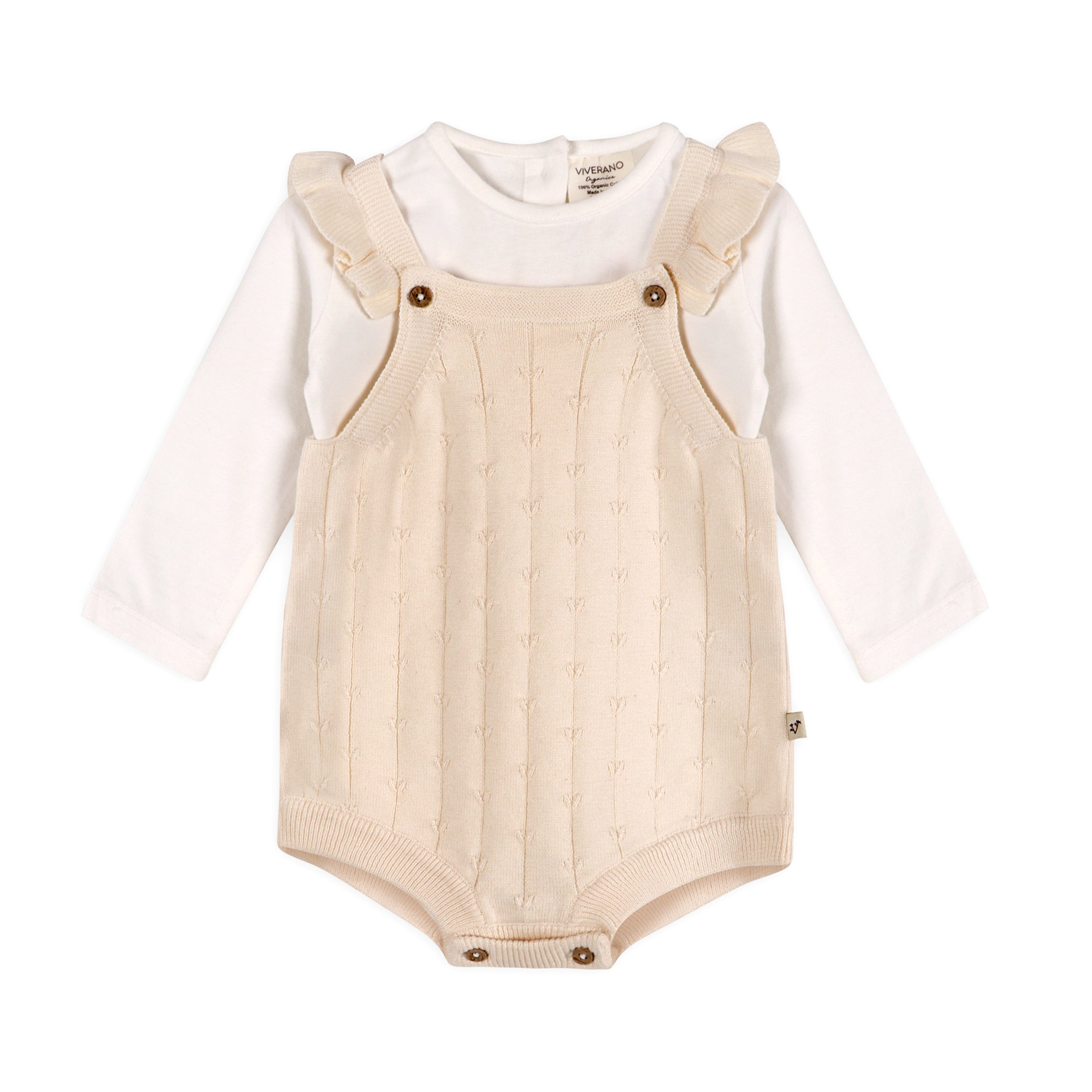 Sleeveless Ruffle Knit Baby Romper & Bodysuit SET (Organic Cotton) - 2 Colors