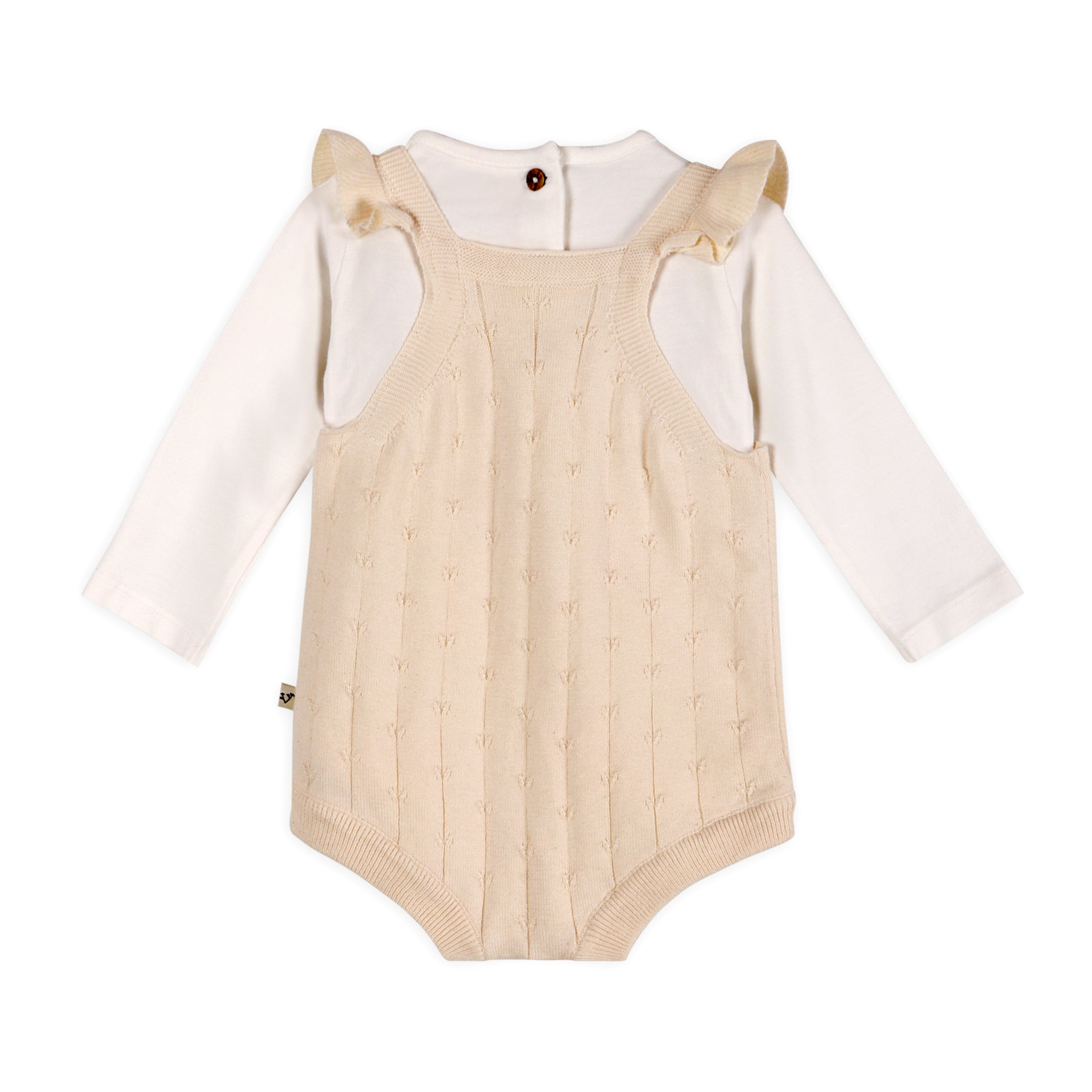 Sleeveless Ruffle Knit Baby Romper & Bodysuit SET (Organic Cotton) - 2 Colors