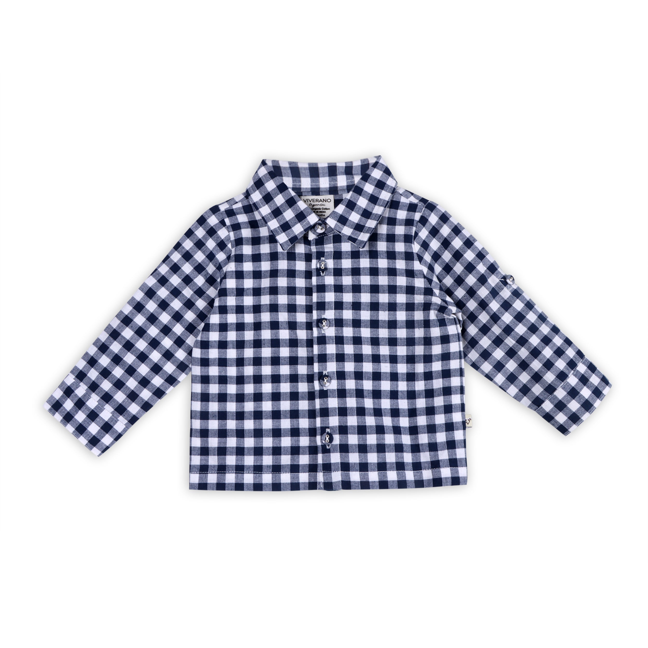 Oxford Gingham Baby Shirt & Overall Jumpsuit (Organic Cotton)