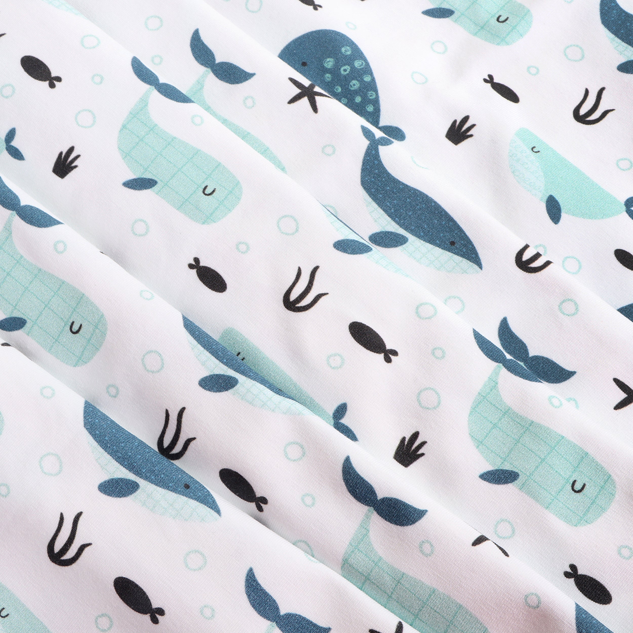 Whales Reversible Baby Blanket (Organic Jersey)