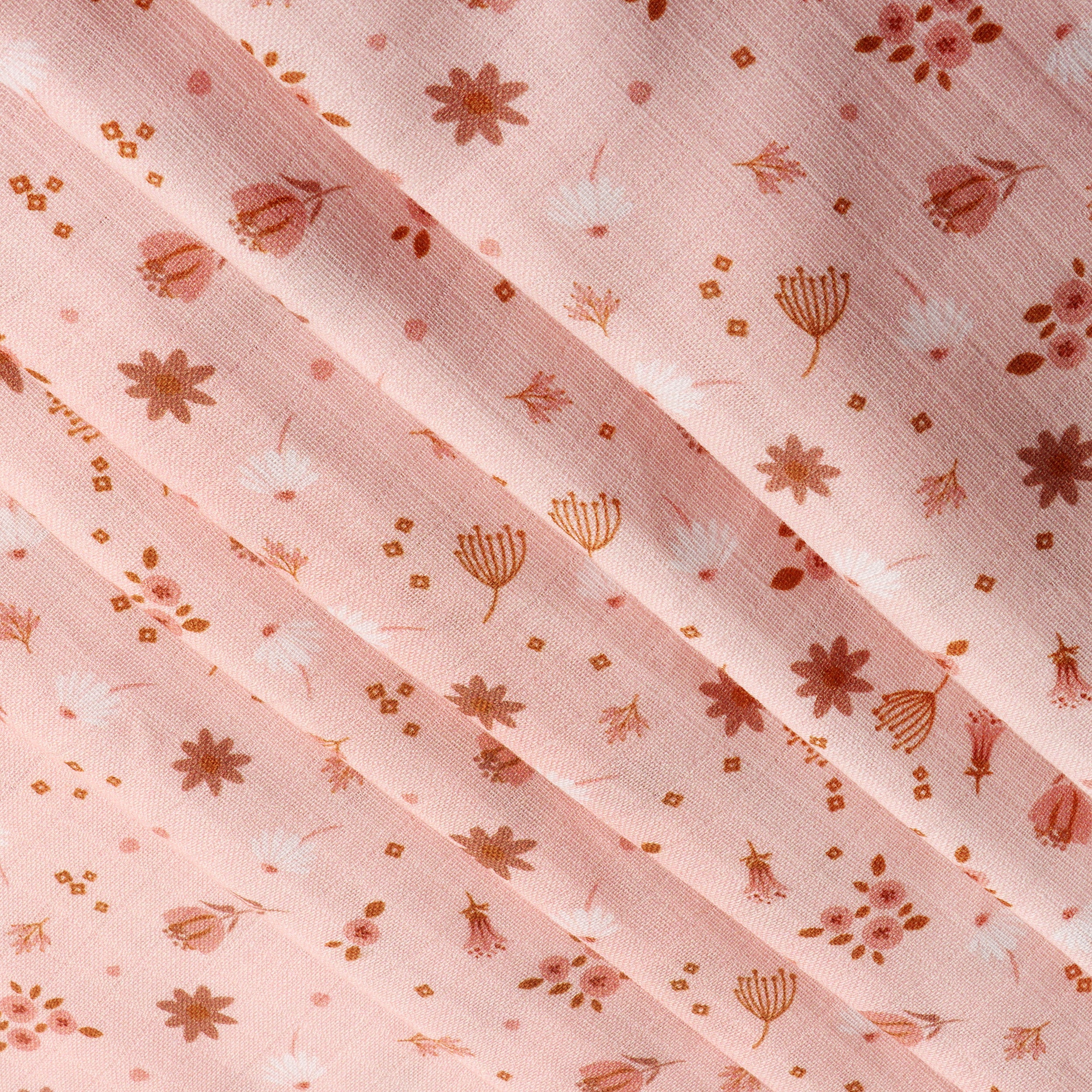 Pink Floral Baby Swaddle Blanket (Organic Muslin)