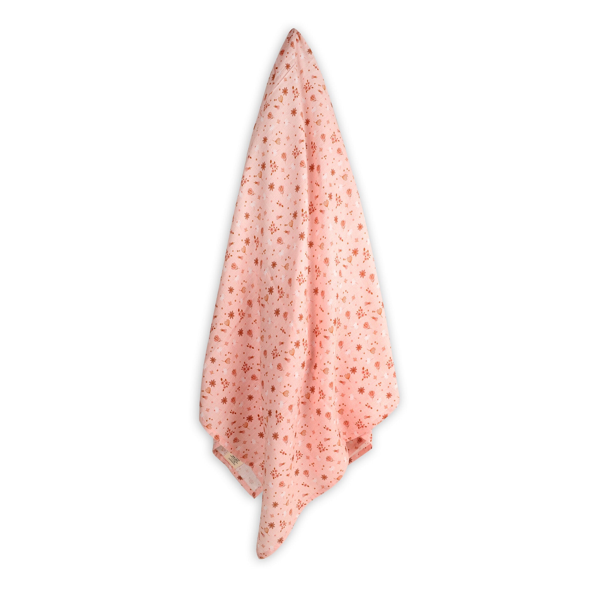 Pink Floral Baby Swaddle Blanket (Organic Muslin)