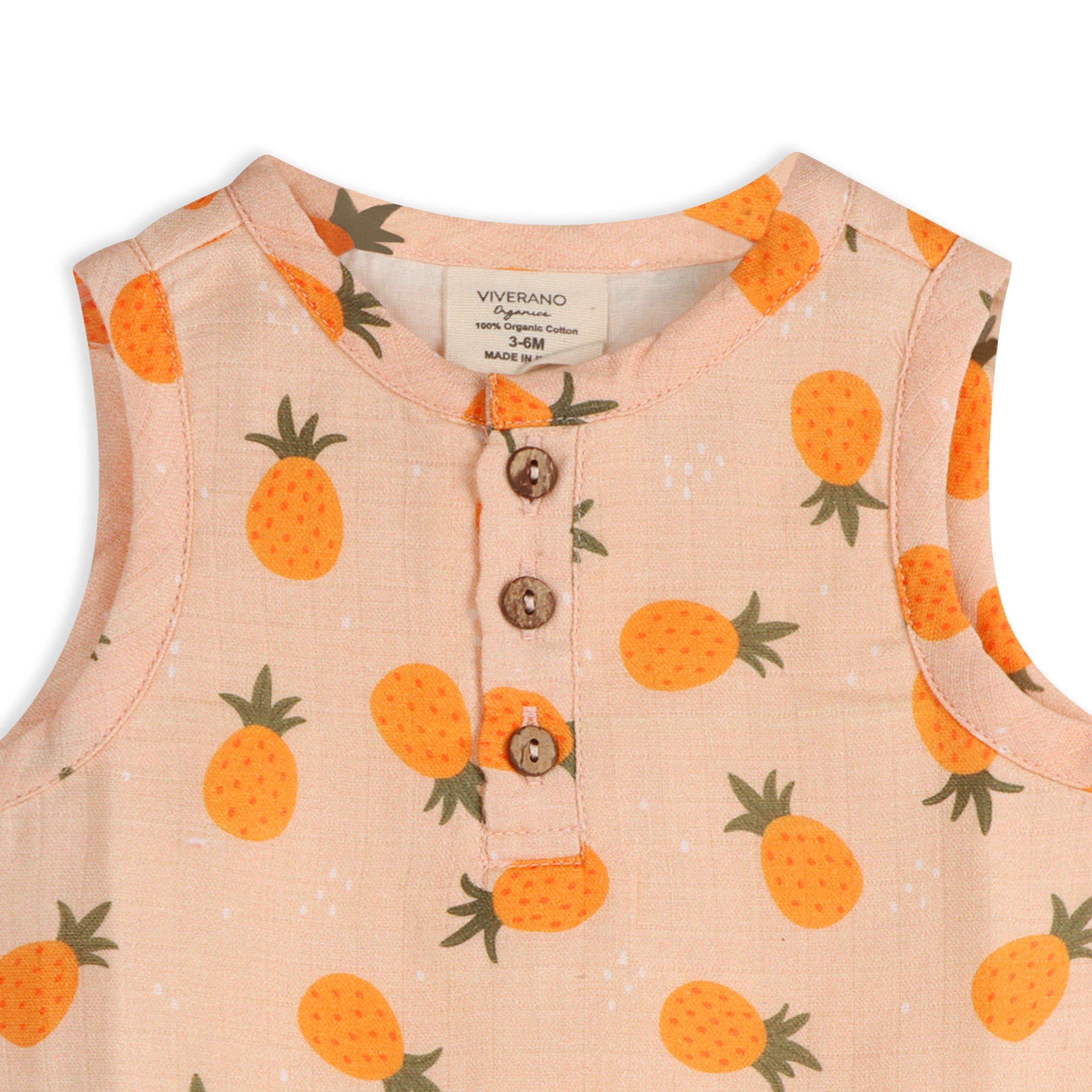 Pineapple Baby Top + Shorts Set (Organic Muslin)