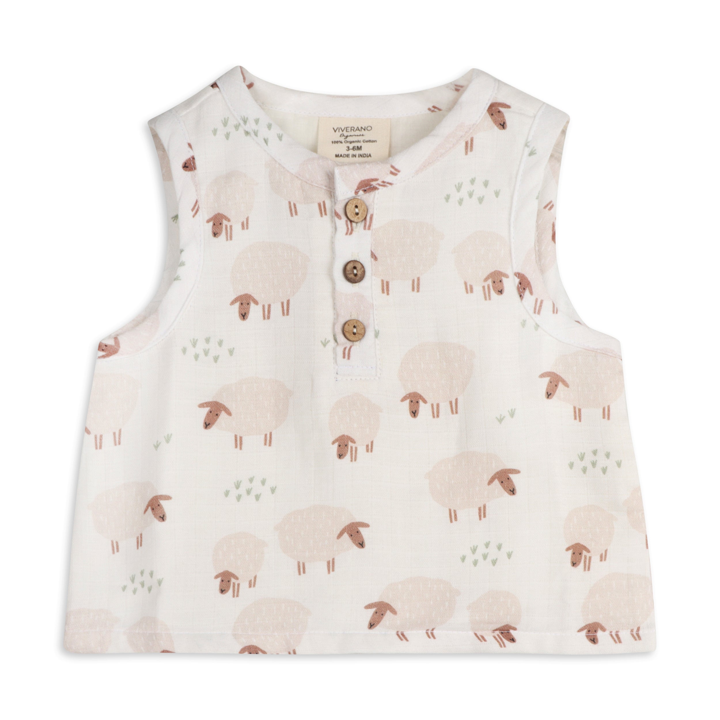 Sheep Baby Top & Bottom (Organic Muslin)