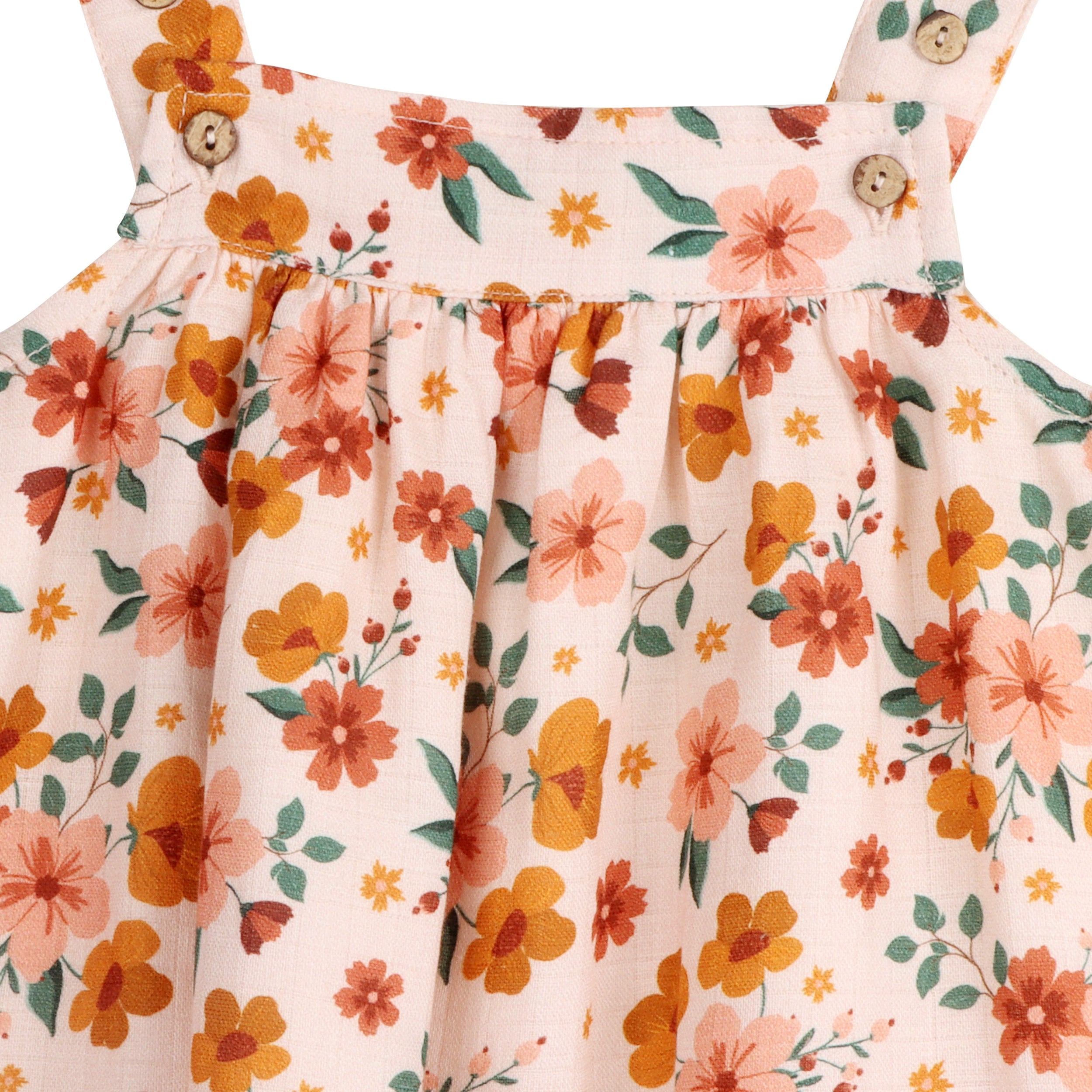 Summer Floral Baby Sundress + Bloomer Set (Organic Muslin)