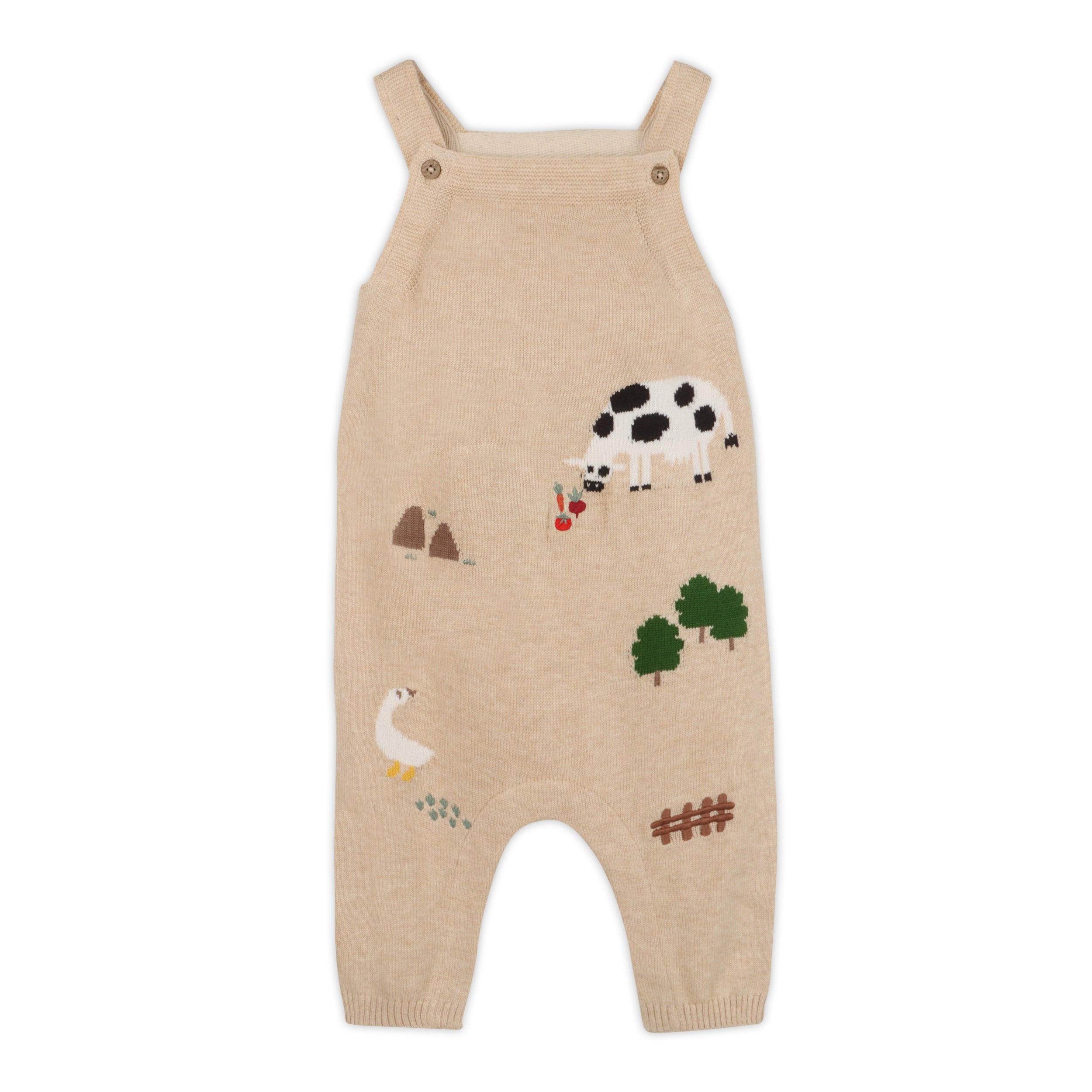 Farm Embroidered Baby Overall & Bodysuit Set (Organic Cotton)