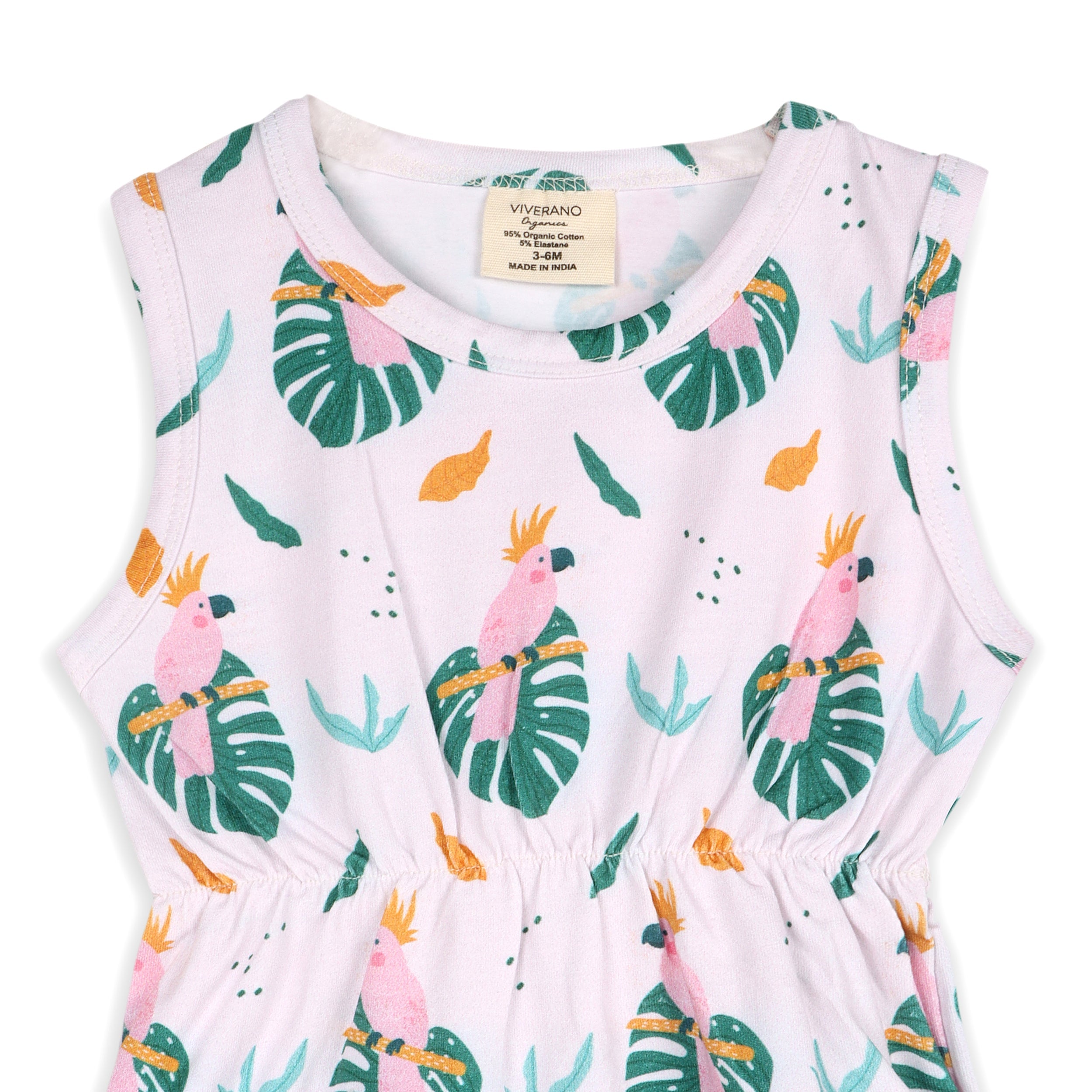 Parrot Short Baby Romper + Headband Set (Organic Jersey)