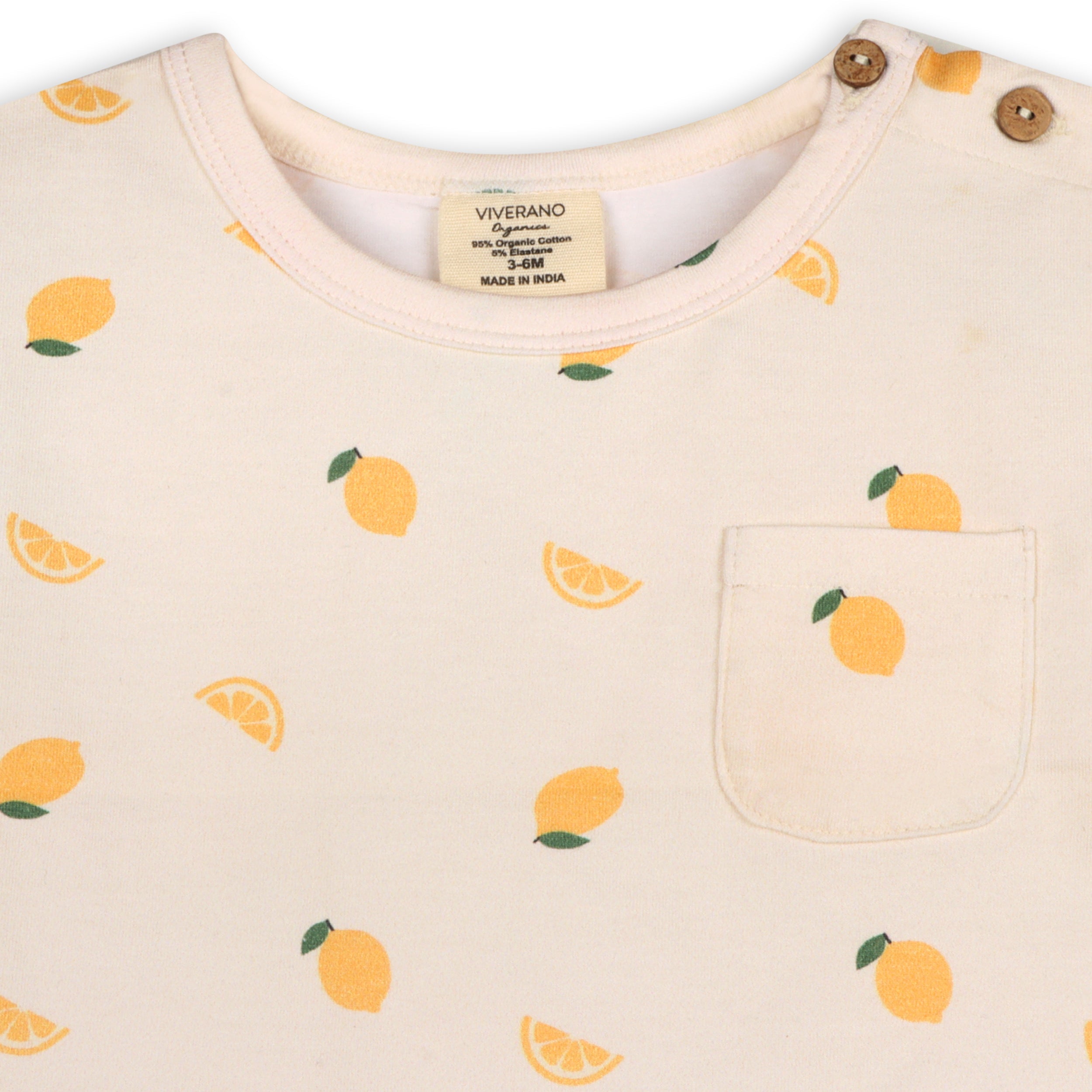 Lemon Baby Shirt Top & Shorts Set (Organic Jersey)