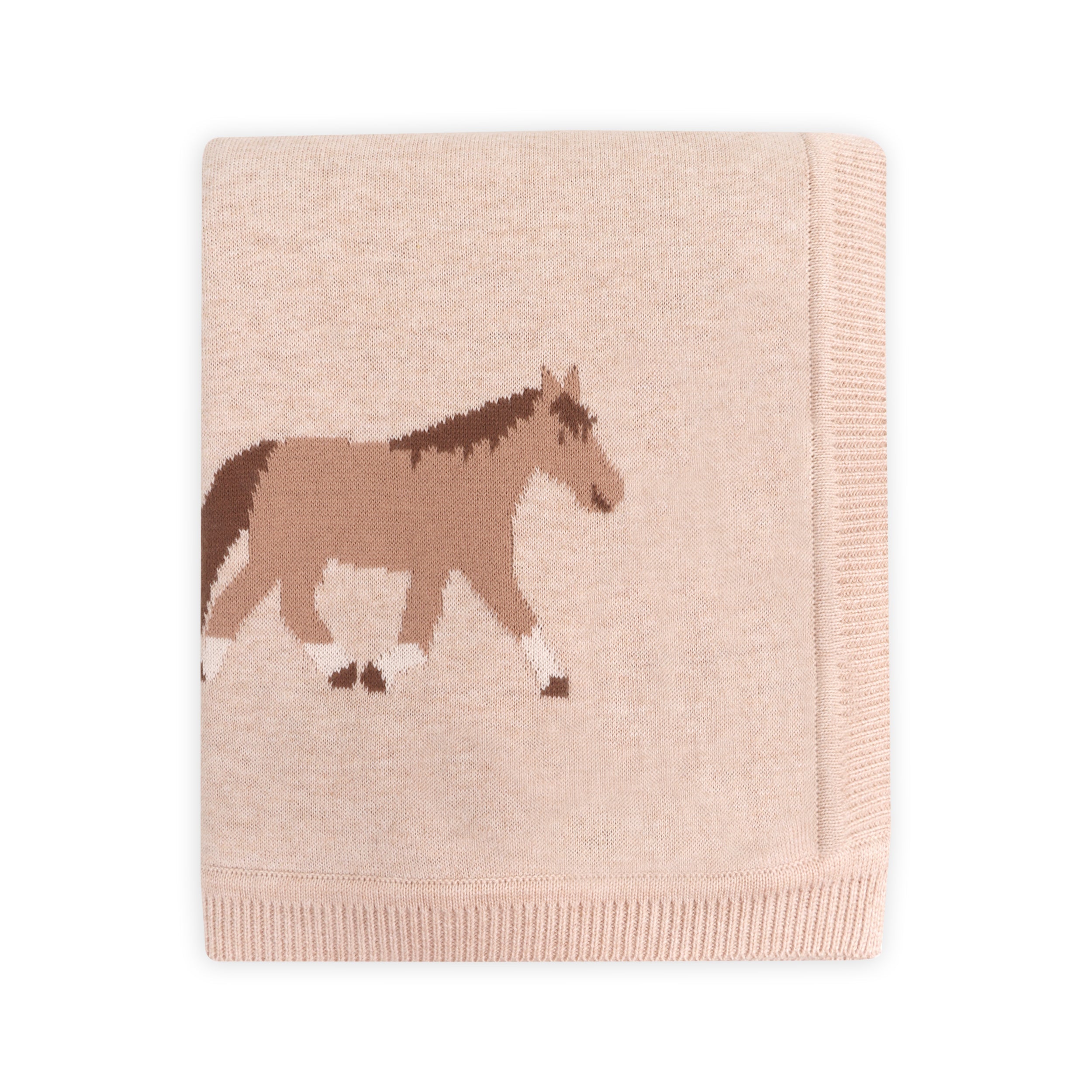 Horse Pony Snuggles Organic Baby Knit Blanket