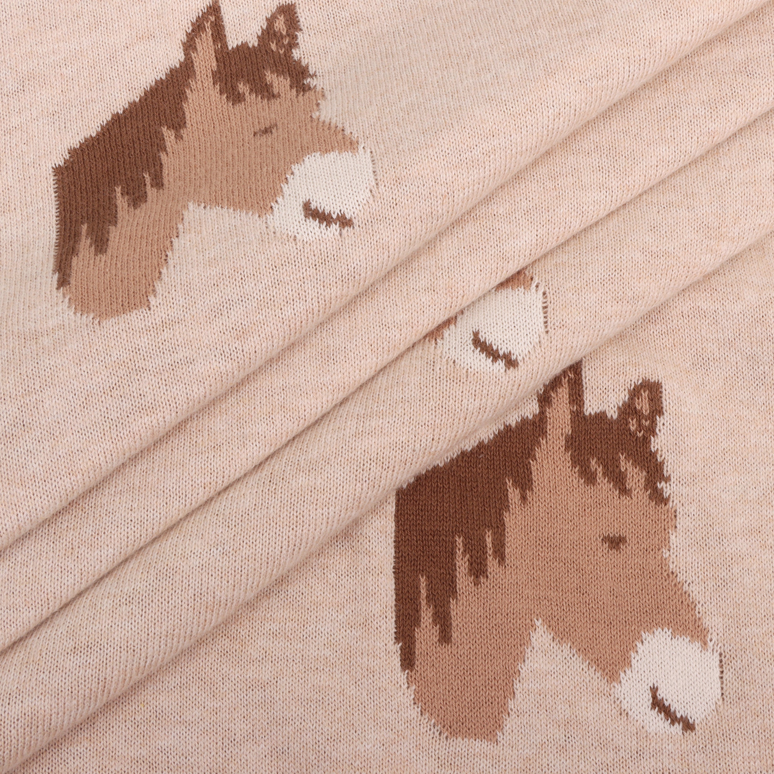 Horse Dreams - Organic Cotton Jacquard Knit Baby Blanket