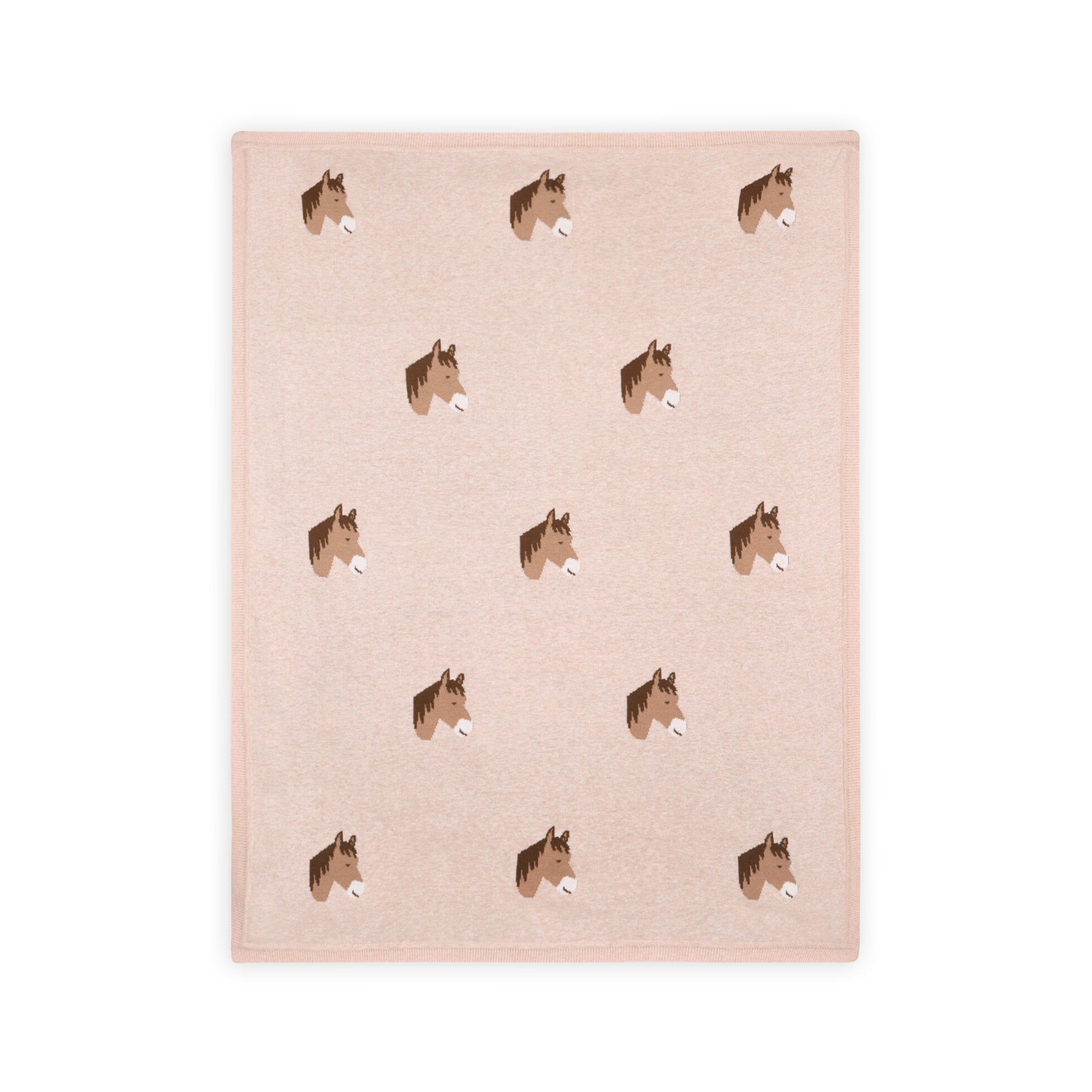 Horse Dreams - Organic Cotton Jacquard Knit Baby Blanket