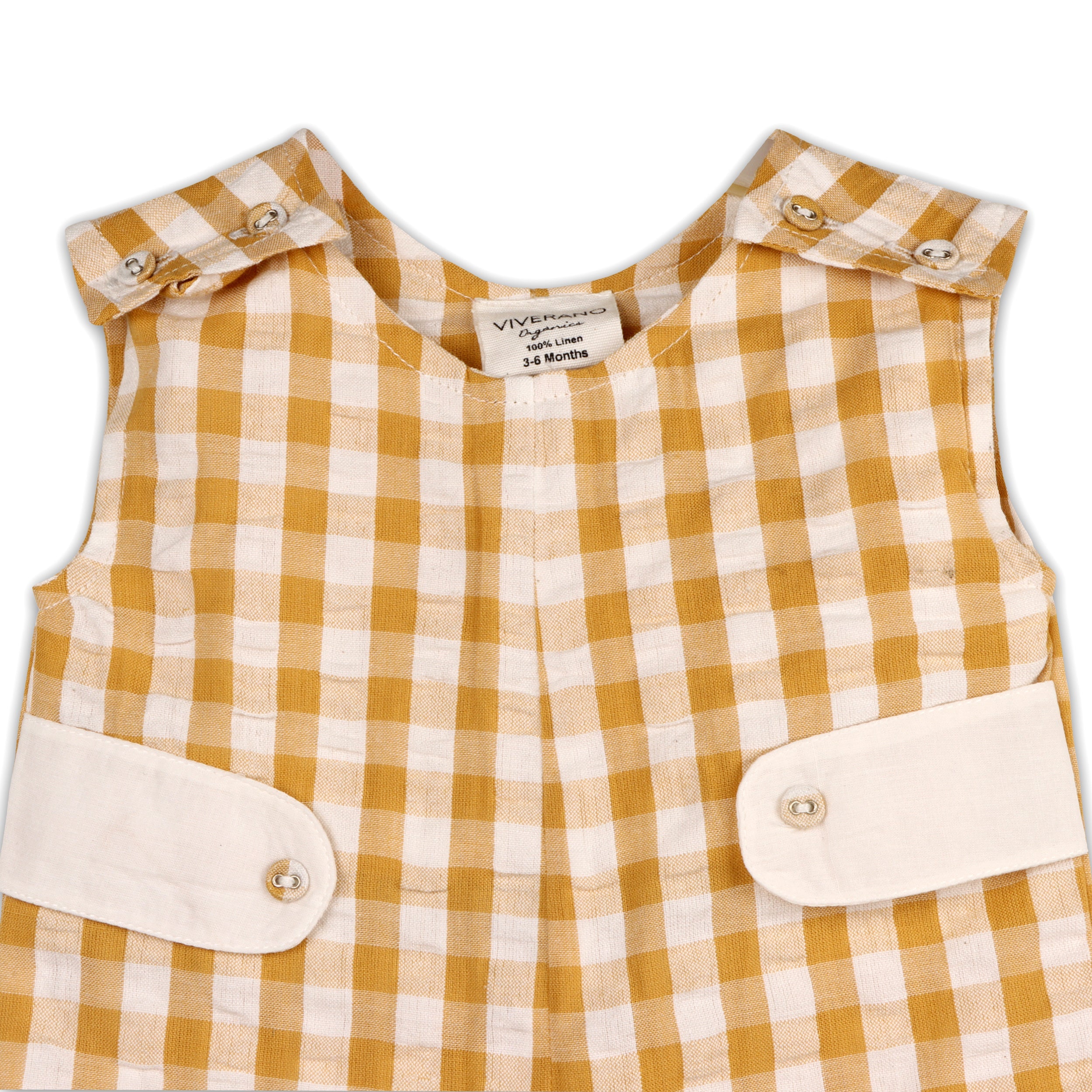 Charlie Seersucker  Gingham Short Baby Romper (Organic Cotton)