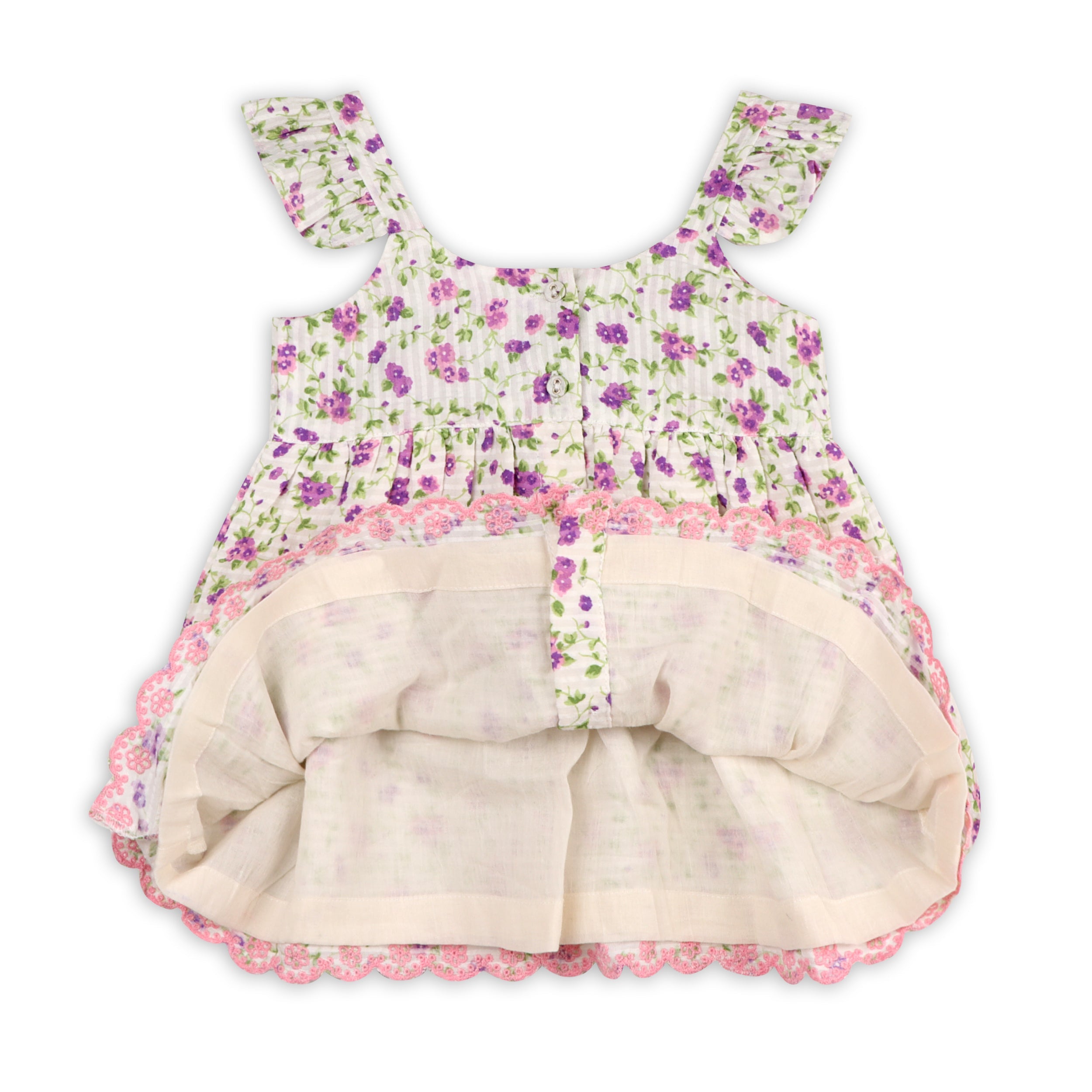 Naomi Seersucker Baby Dress + Bloomer (Organic Cotton)