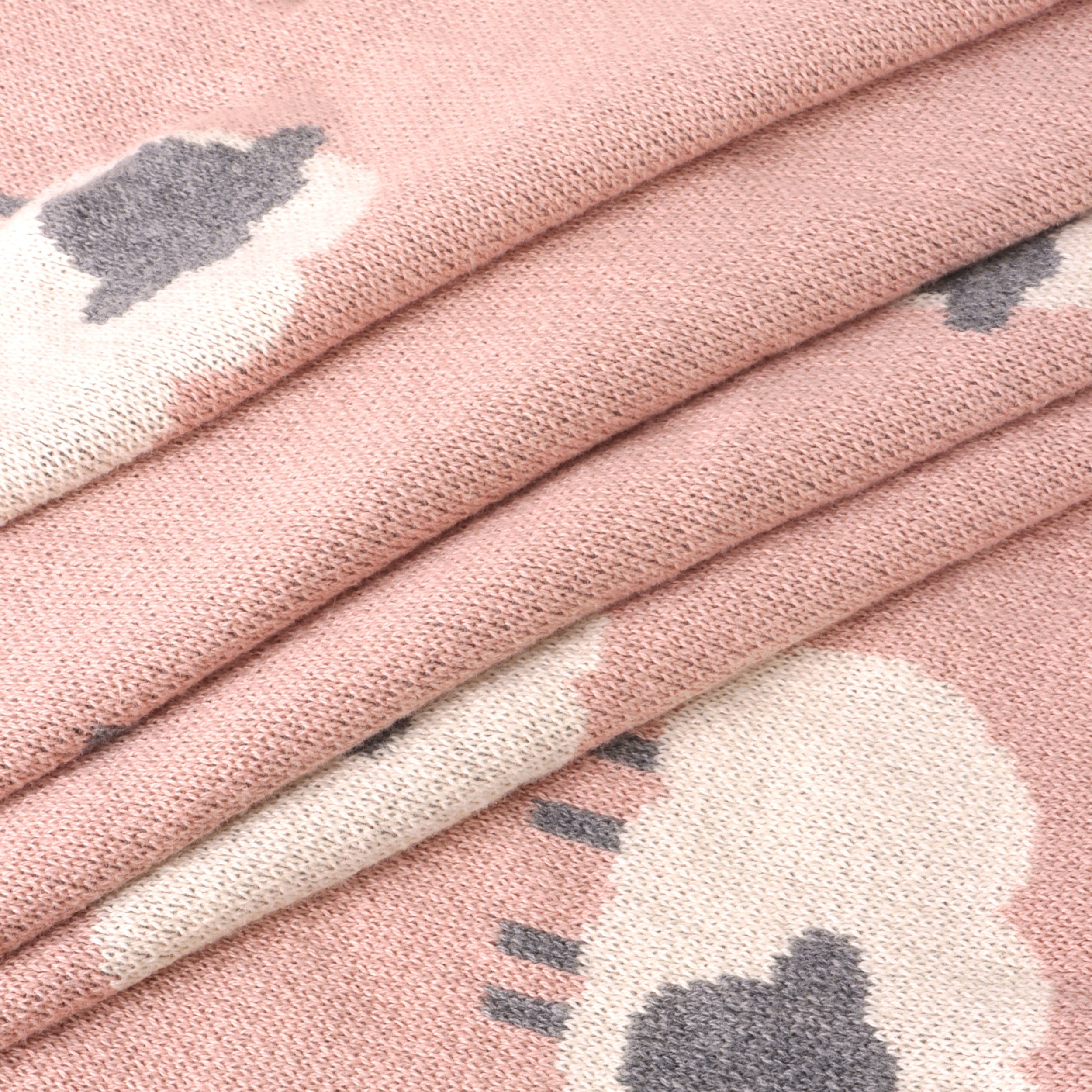 Woolly Lamb 3D - Organic Cotton Jacquard Knit Baby Blanket