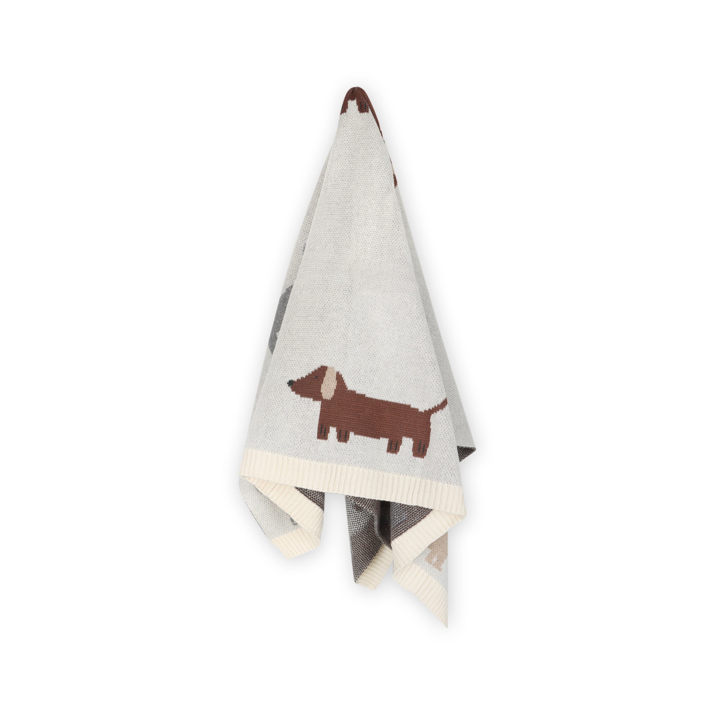 Buddy Dog - Organic Cotton Jacquard Sweater Knit Baby Blankets