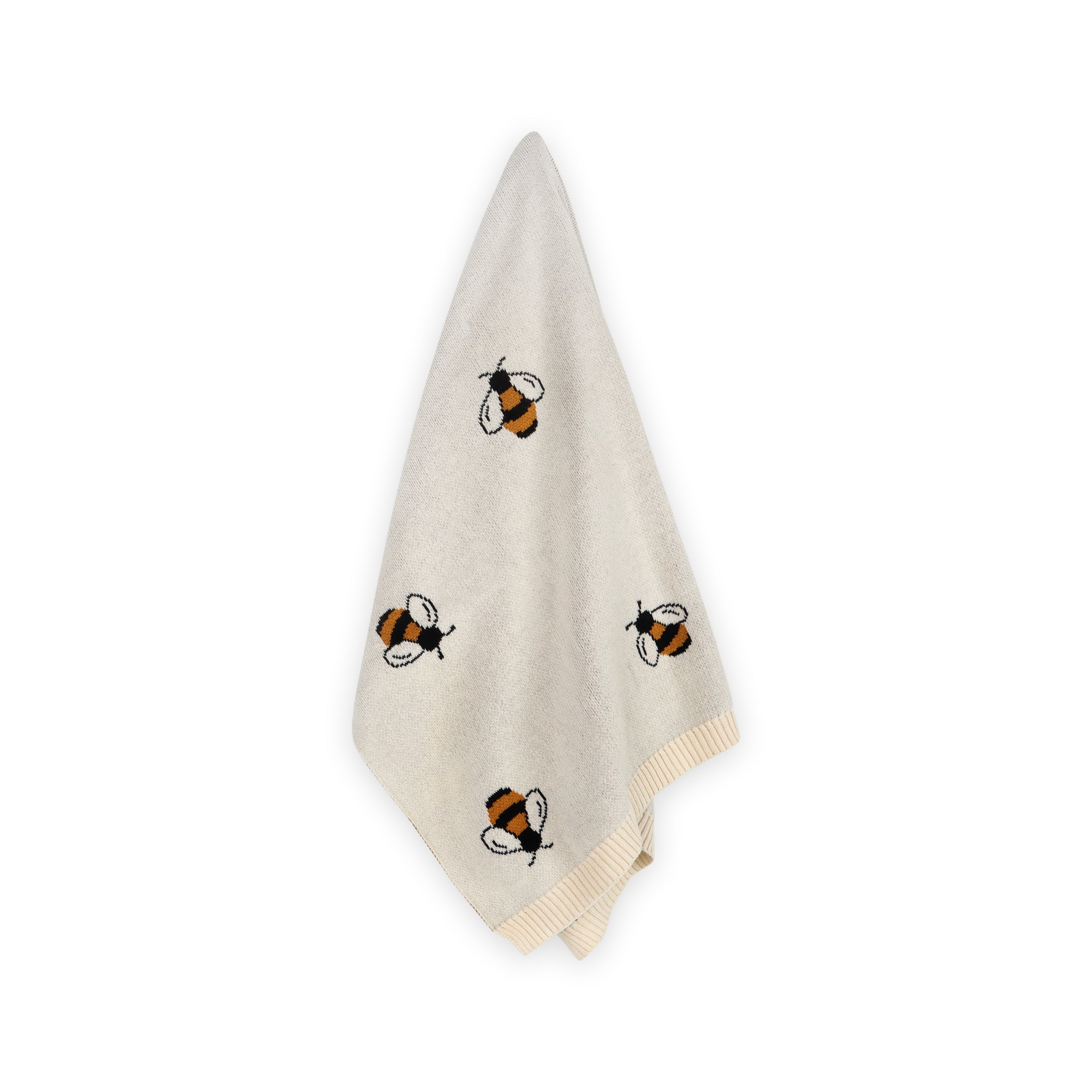 Bees - Jacquard Sweater Knit Baby Blankets (Organic Cotton)