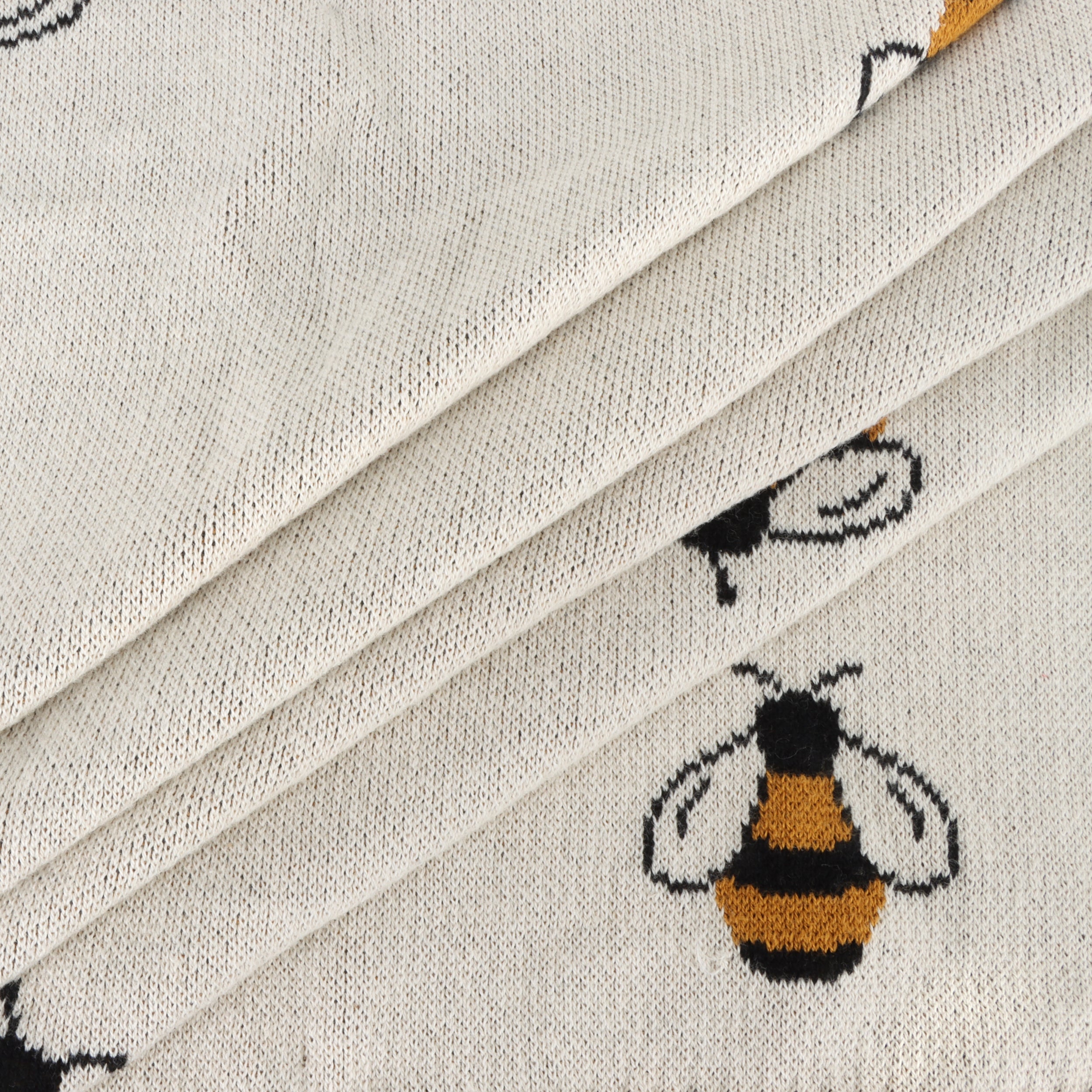 Bees - Jacquard Sweater Knit Baby Blankets (Organic Cotton)