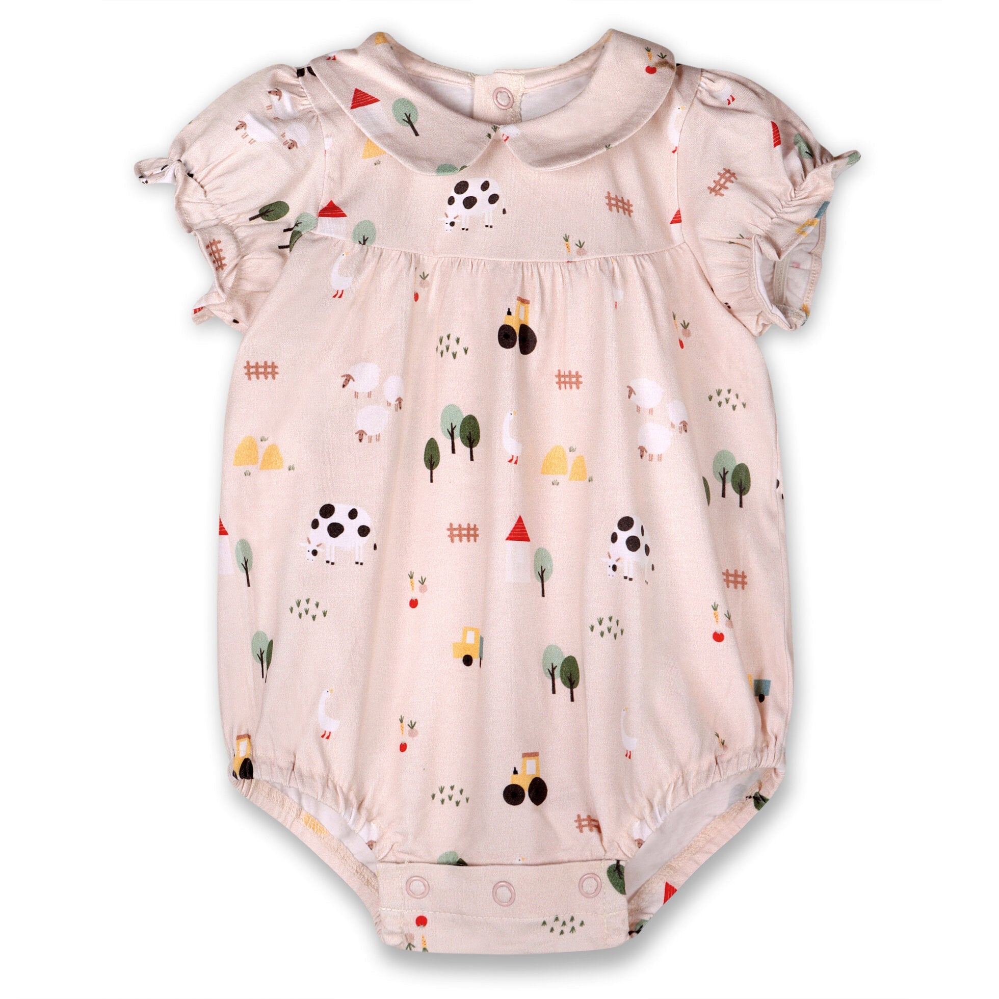Farm Peter Pan Collar Baby Bubble Romper (Organic Jersey)