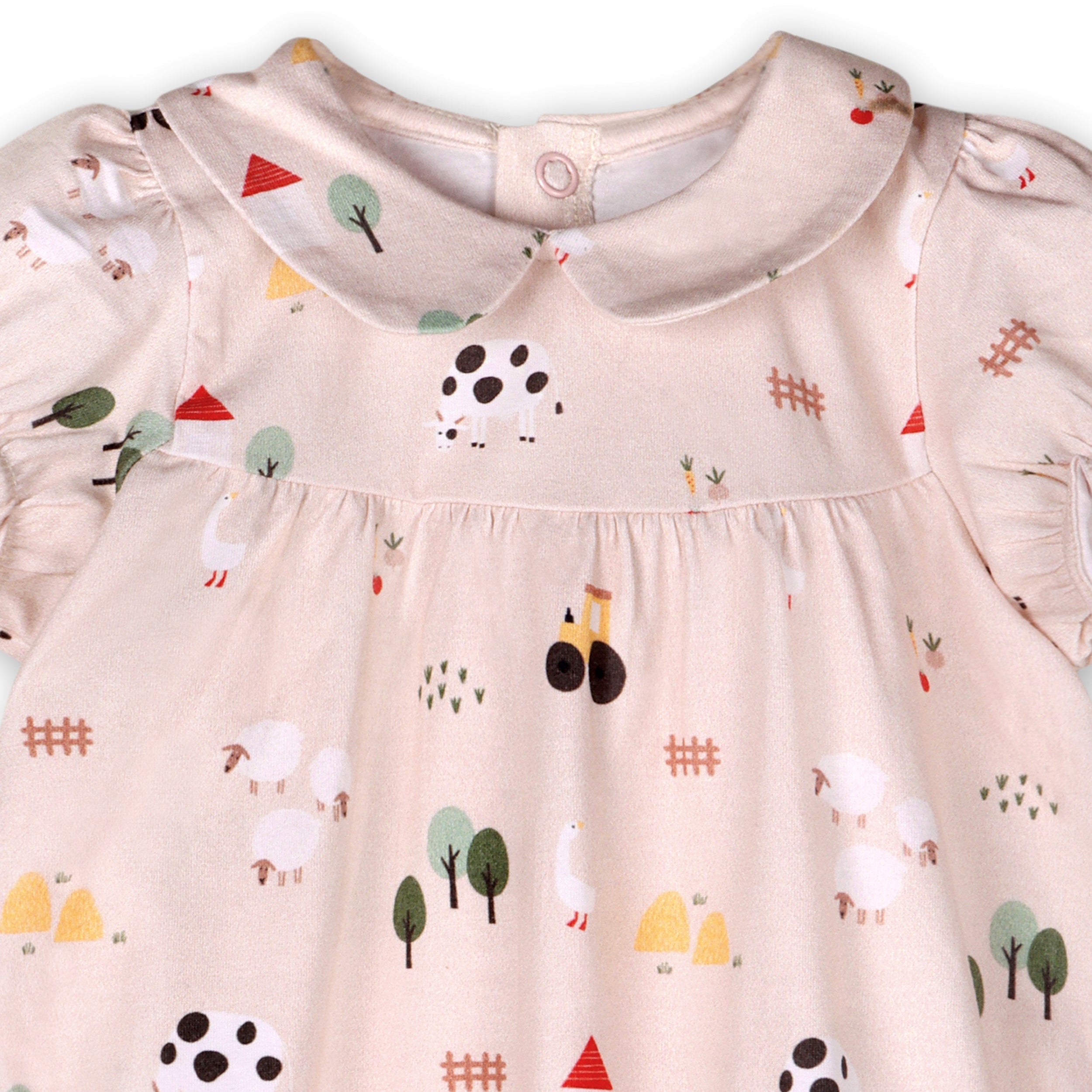 Farm Peter Pan Collar Baby Bubble Romper (Organic Jersey)