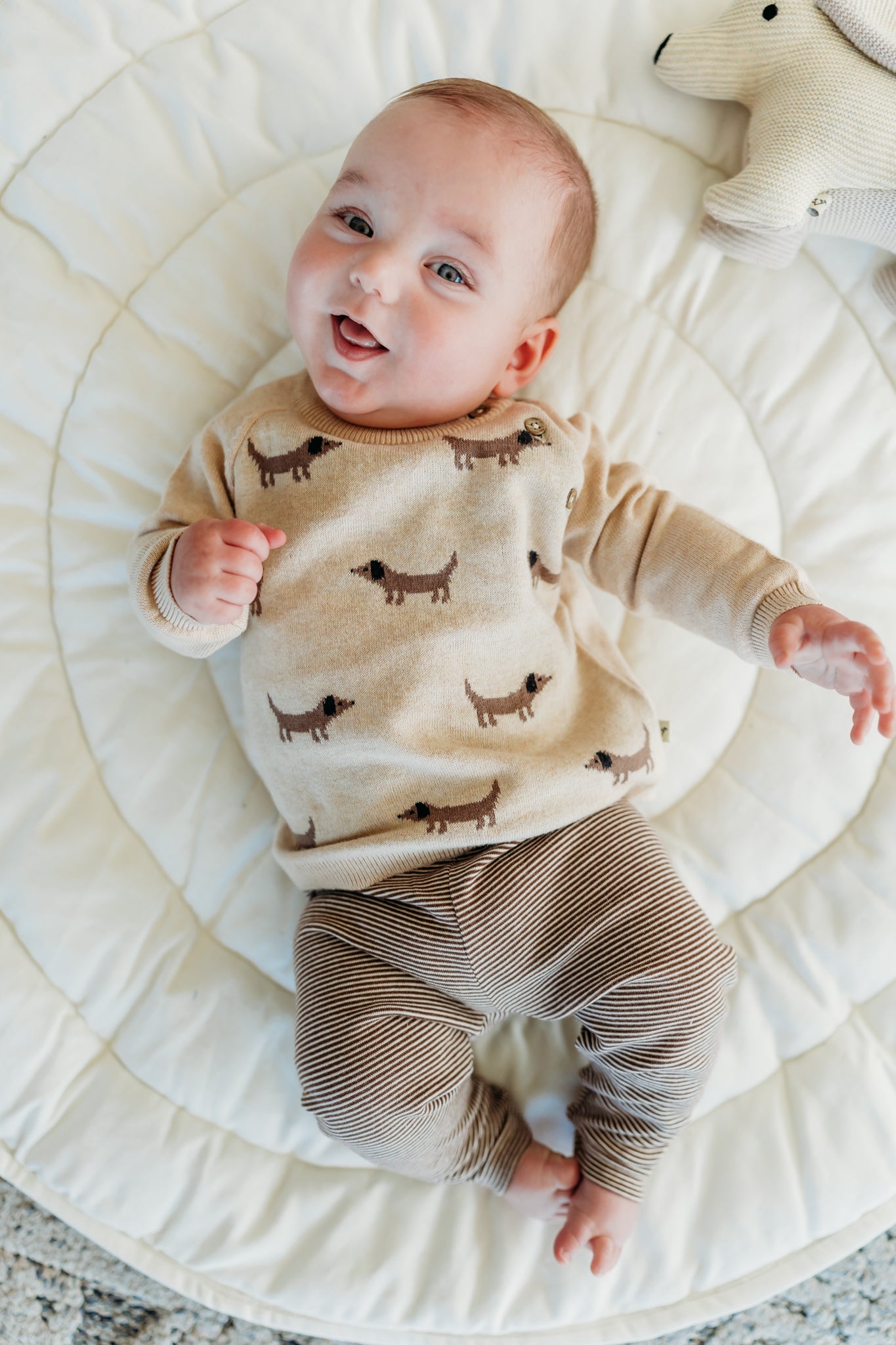 Rib Knit Stripe Baby Legging Pants (Organic Cotton) - 3 Colors