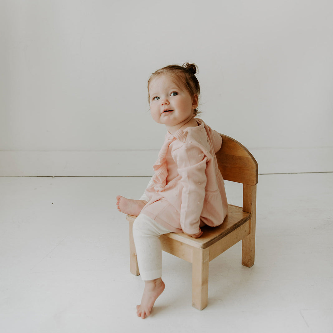 Milan Knit Ruffle & Bobble Baby Girl Dress (2 Colors) - Organic Cotton