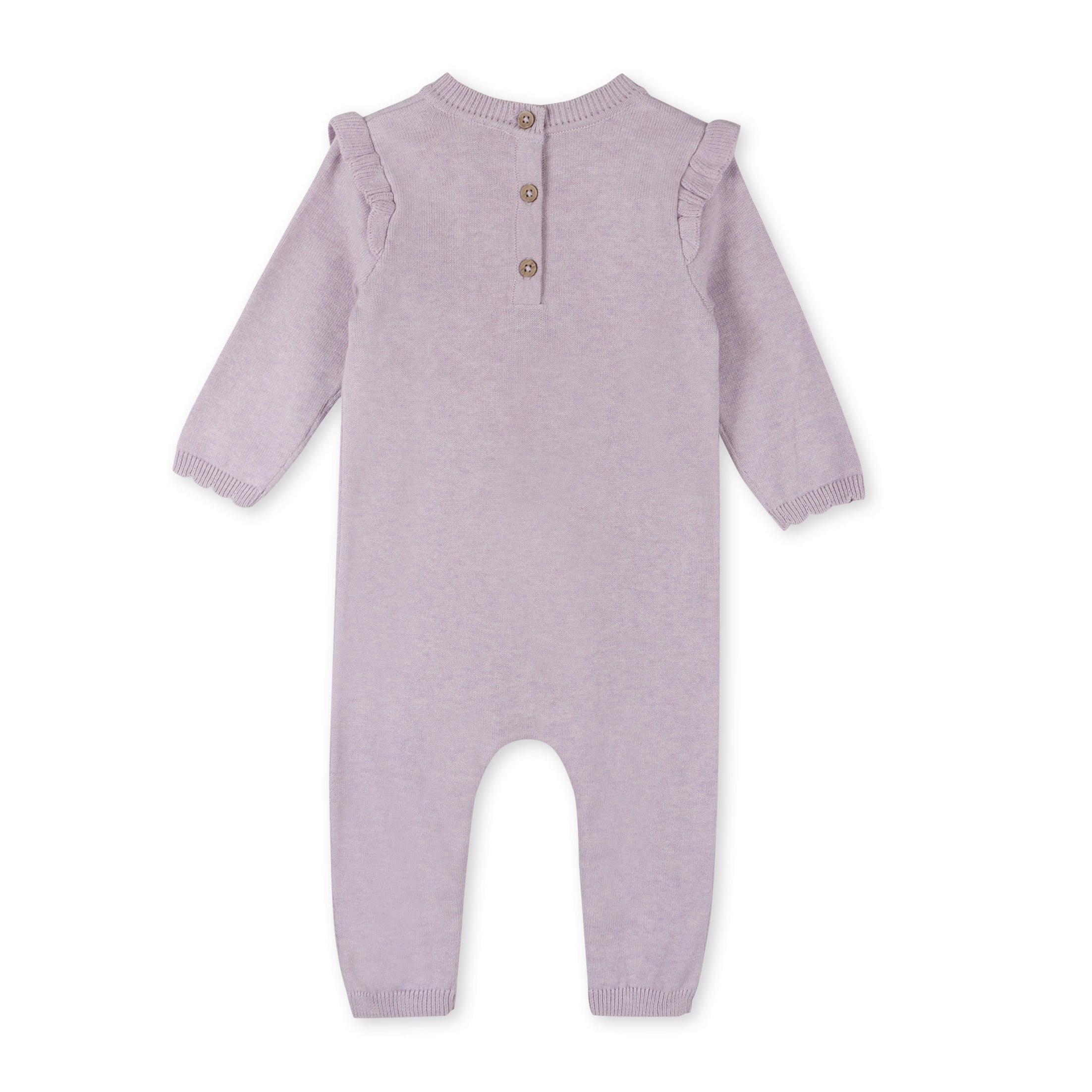 Hearts Jacquard Knit Baby Jumpsuit (Organic Cotton) - 2 Colors