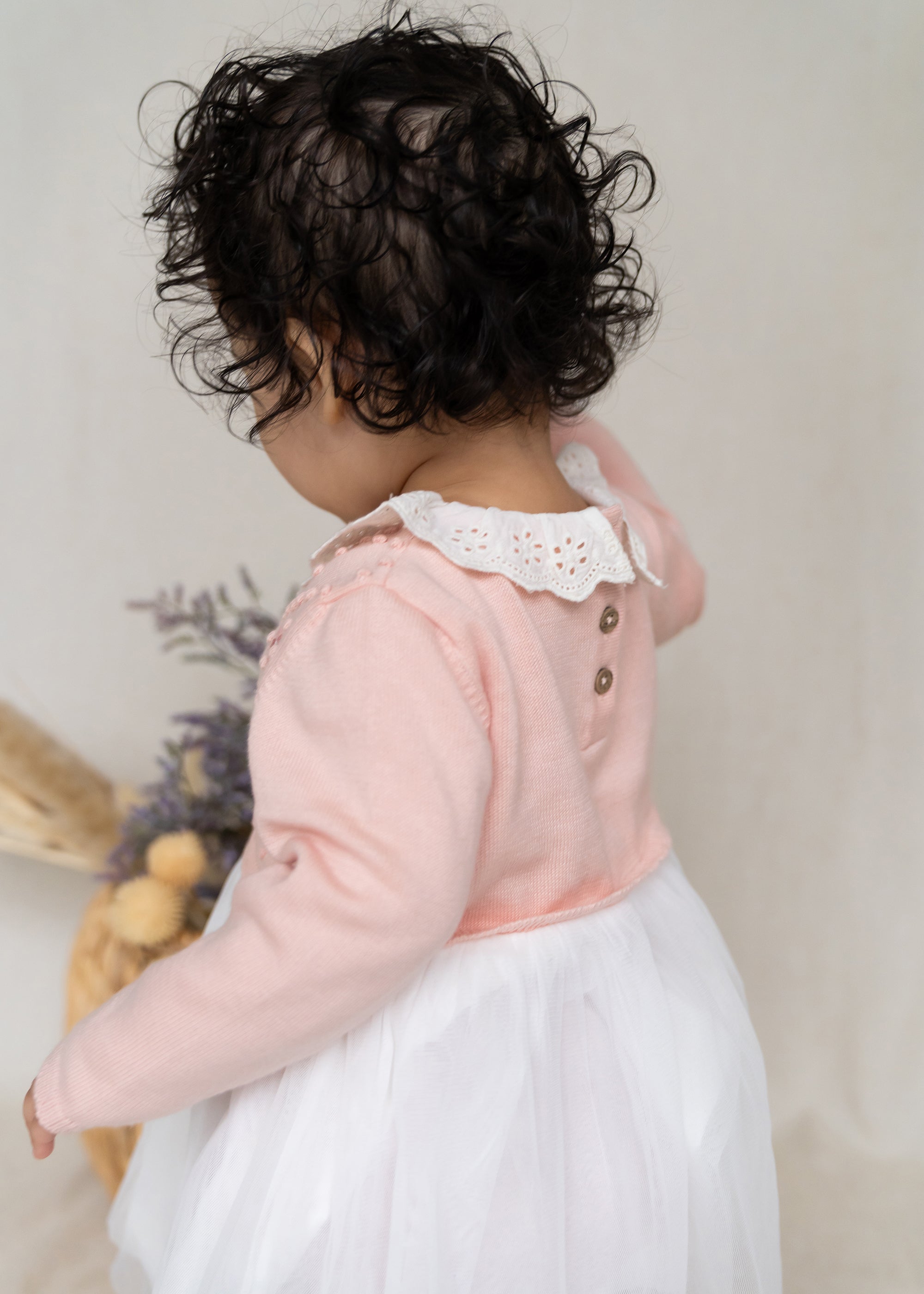 Floral Embroidered Knit Baby Tutu Dress (Organic Cotton) - 2 Colors