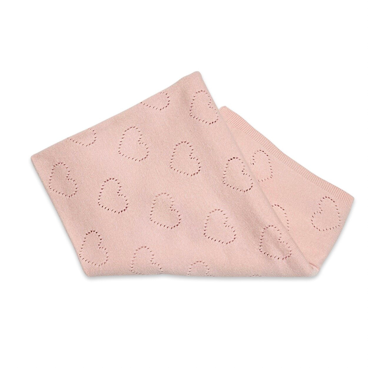 Love Hearts - Organic Cotton Pointelle Knit Baby Blanket