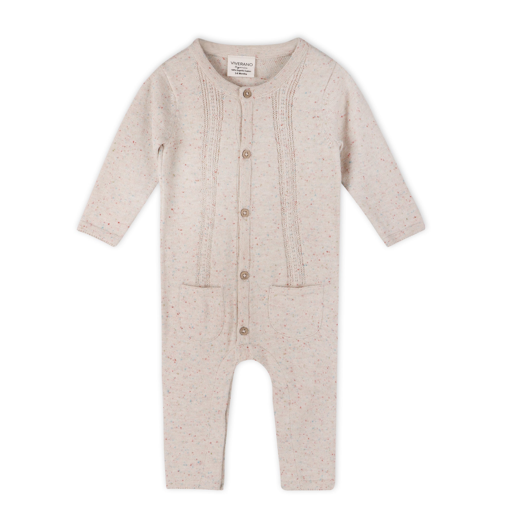 Pointelle Knit 2 Pocket Baby Jumpsuit (Organic Cotton) - 2 Colors