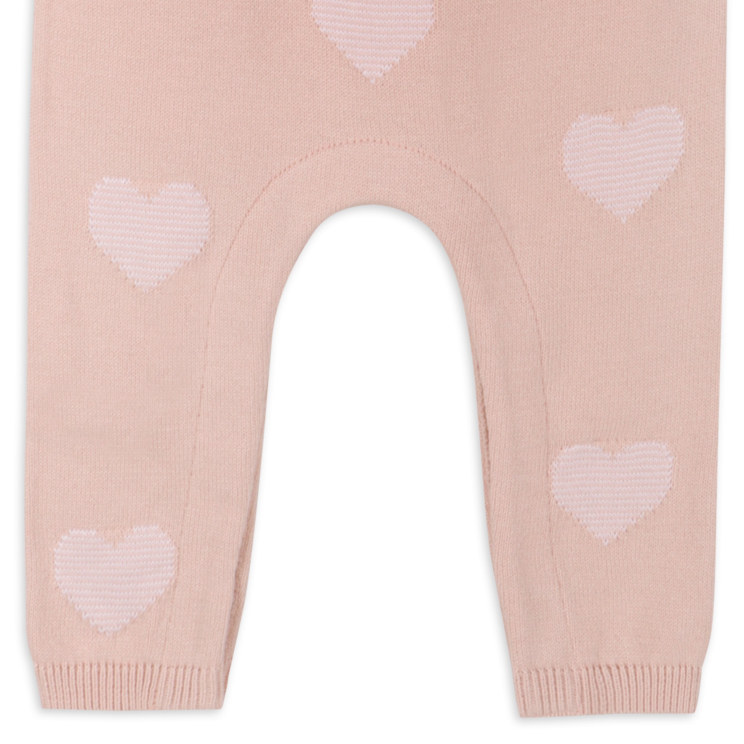 Hearts Jacquard Knit Baby Jumpsuit (Organic Cotton) - 2 Colors