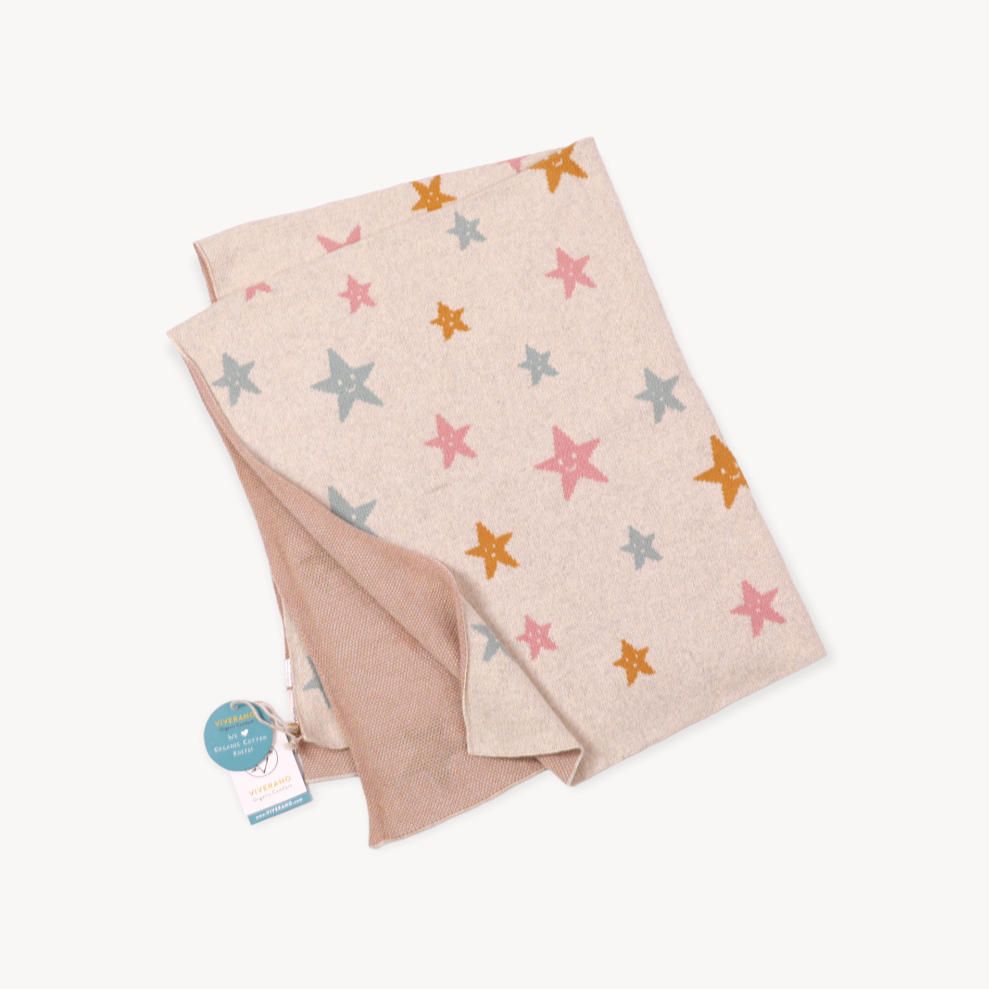 Stars- Organic Cotton Jacquard Sweater Knit Baby Blankets