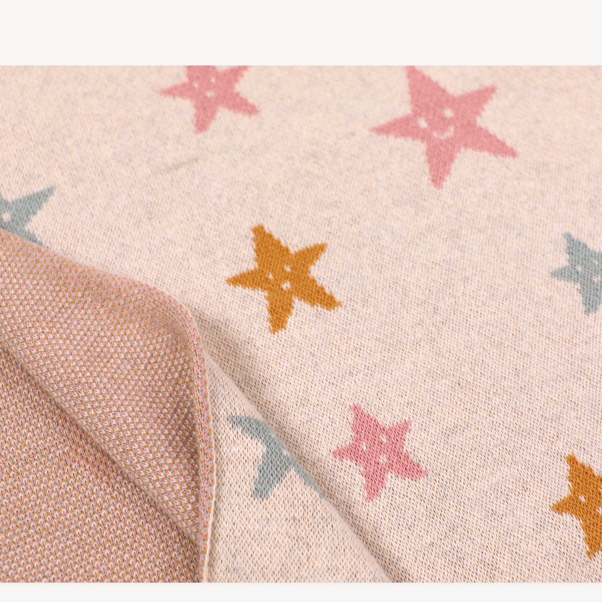 Stars- Organic Cotton Jacquard Sweater Knit Baby Blankets