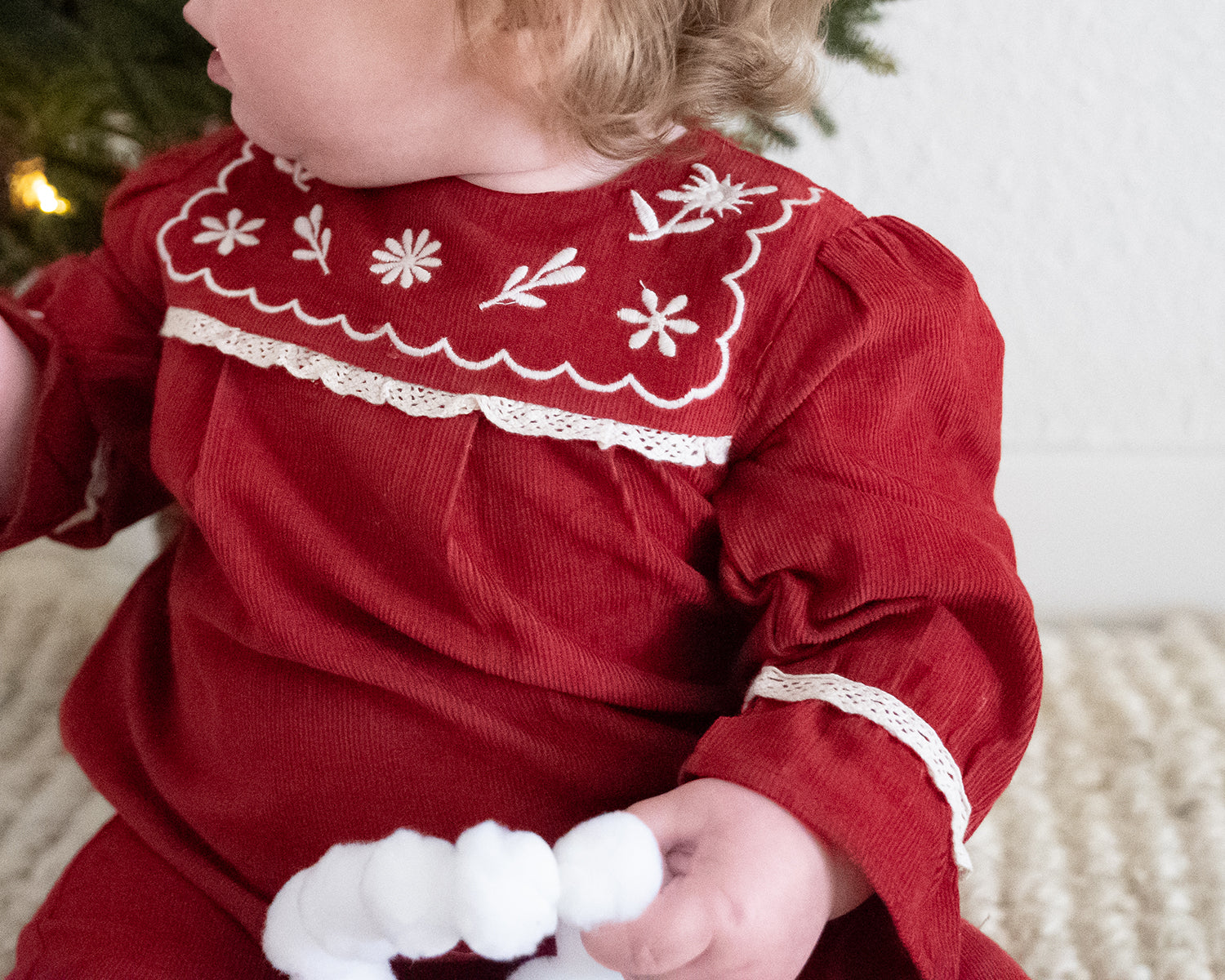 Embroidered Corduroy Baby Jumpsuit (Organic)