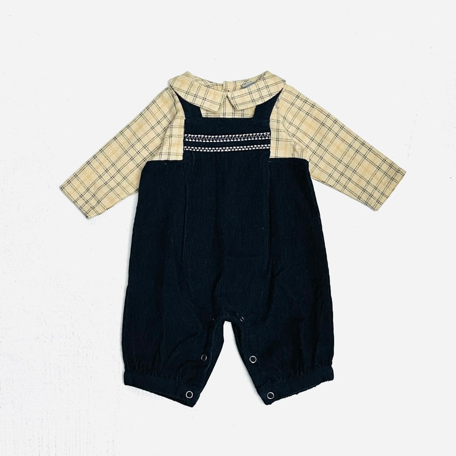 Embroidered Corduroy Baby Coverall Jumpsuit (Organic)