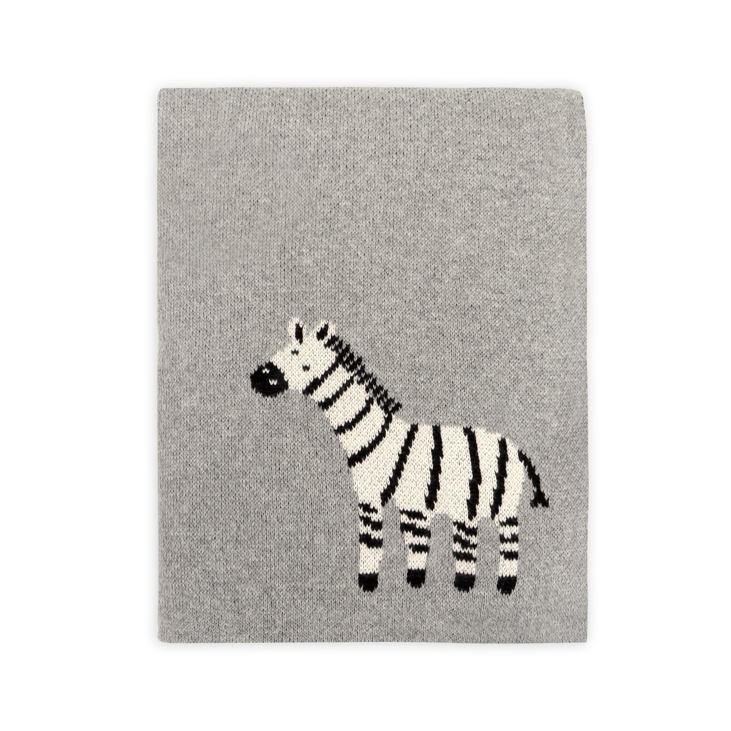 Zebra - Organic Cotton Jacquard Sweater Knit Baby Blankets