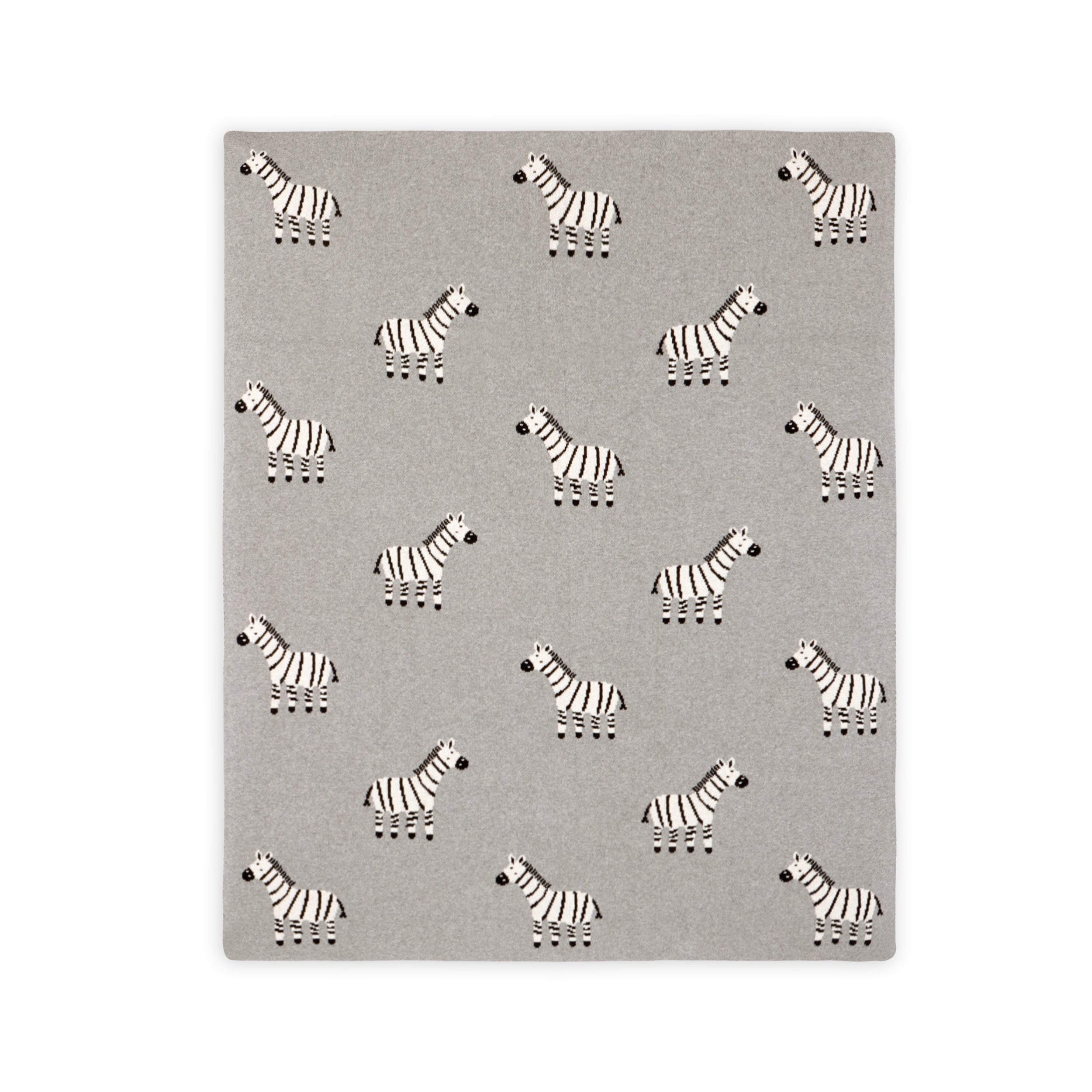 Zebra - Organic Cotton Jacquard Sweater Knit Baby Blankets