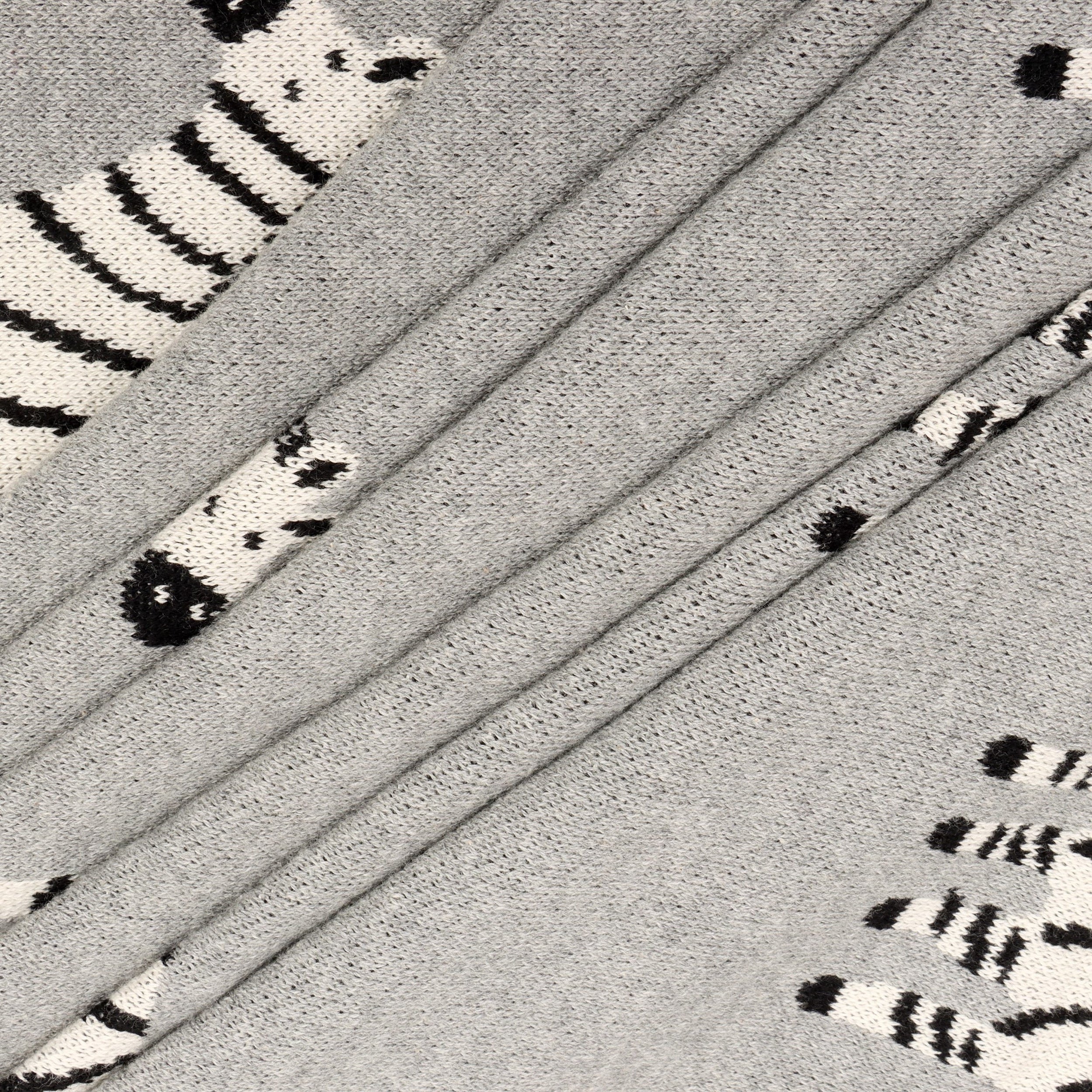 Zebra - Organic Cotton Jacquard Sweater Knit Baby Blankets
