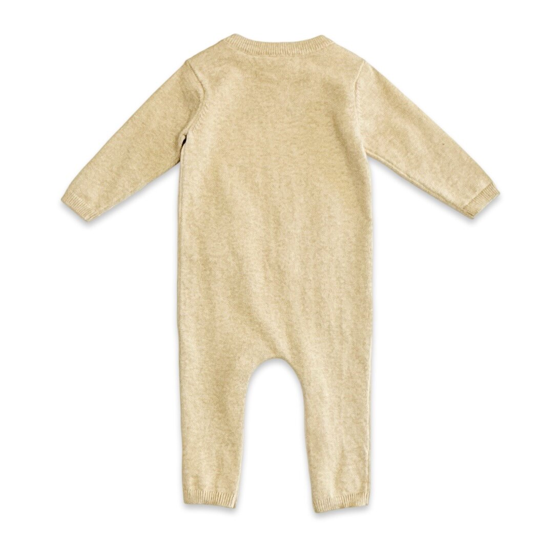 Chicken Farm Jacquard Knit Baby Jumpsuit (Organic Cotton)