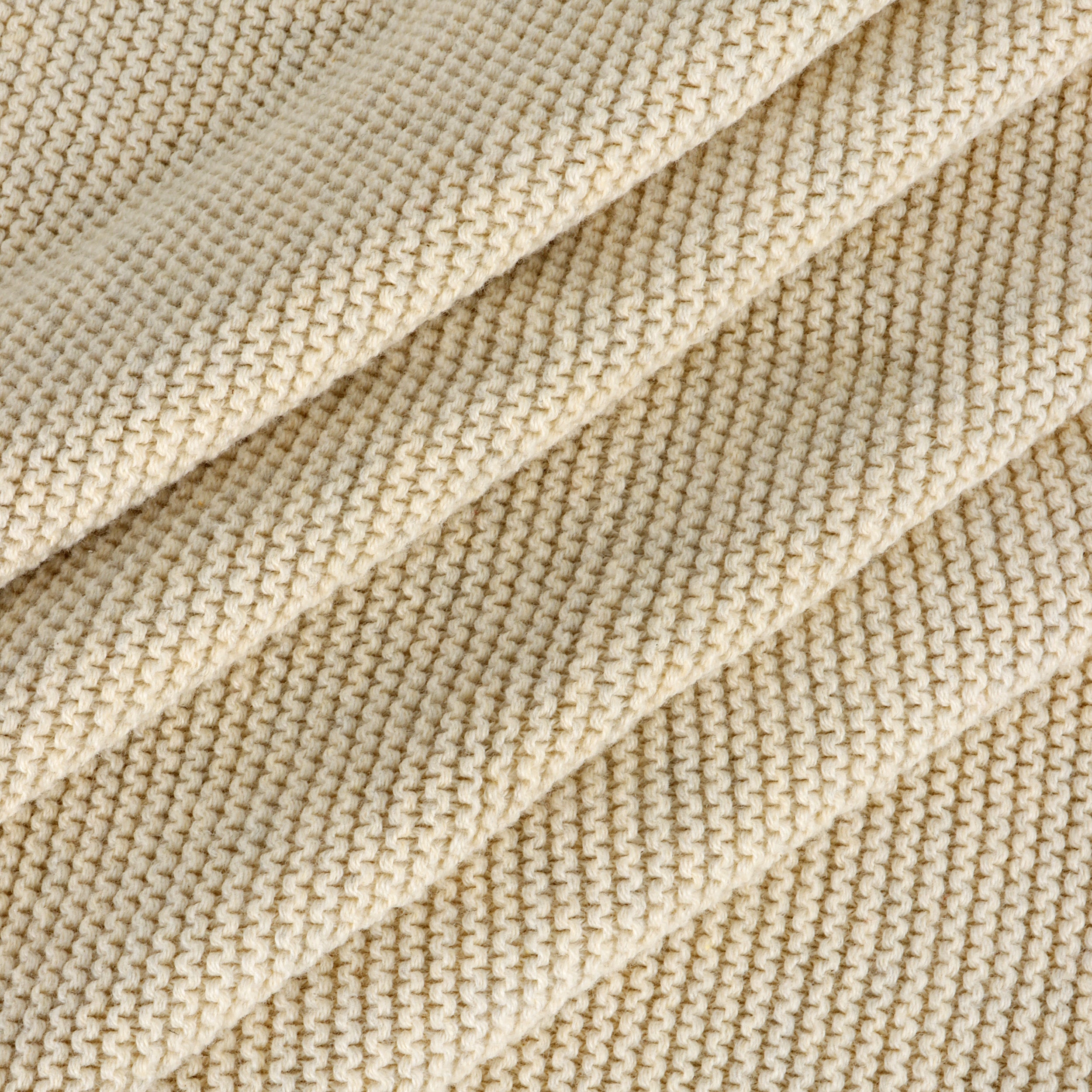 Scallop Edge Classic Knit Baby Blanket + Elephant Rattle Gift Set (Organic Cotton)